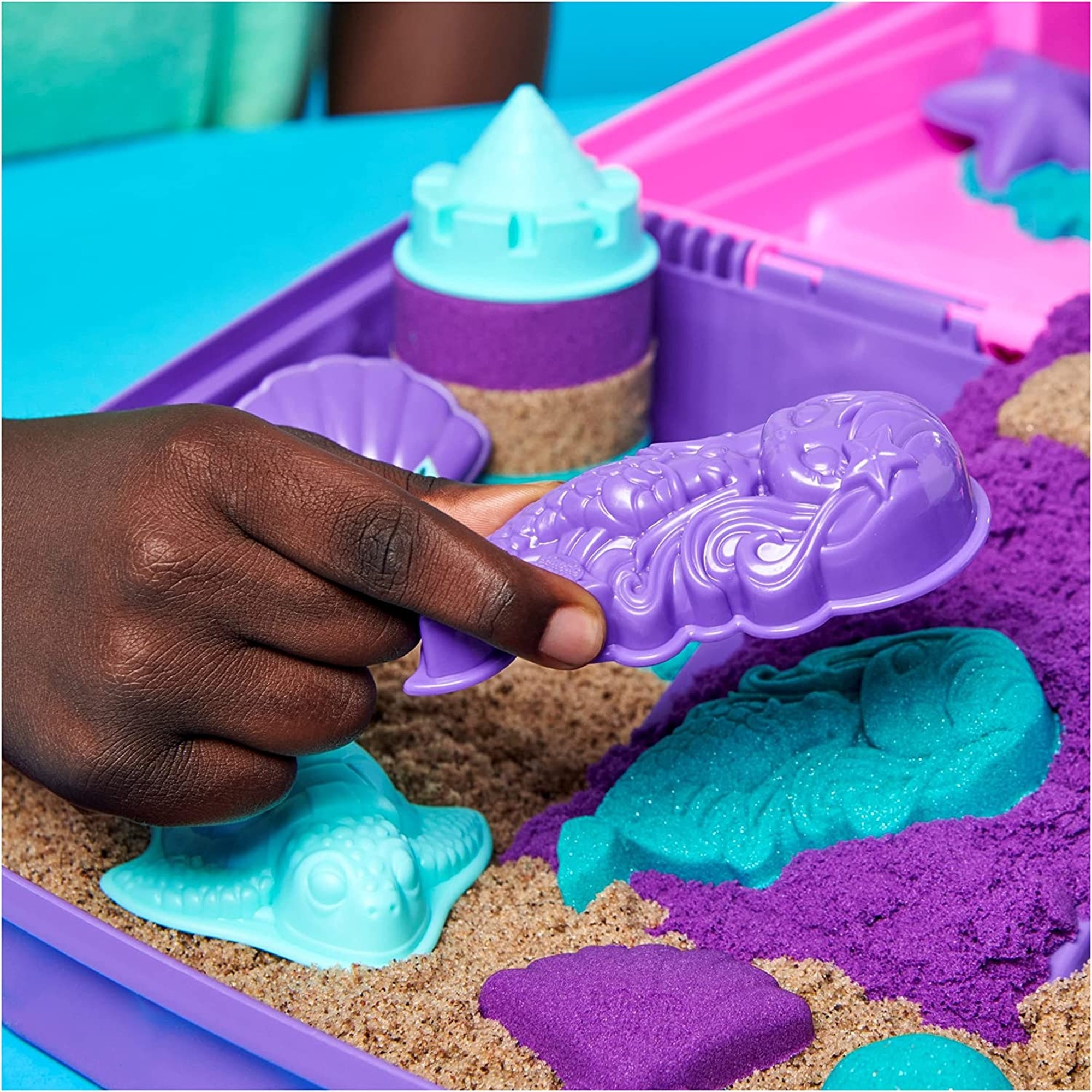 Kinetic Sand Piasek Kinetyczny Zestaw Walizka Pa Ac Syrenki Kolory