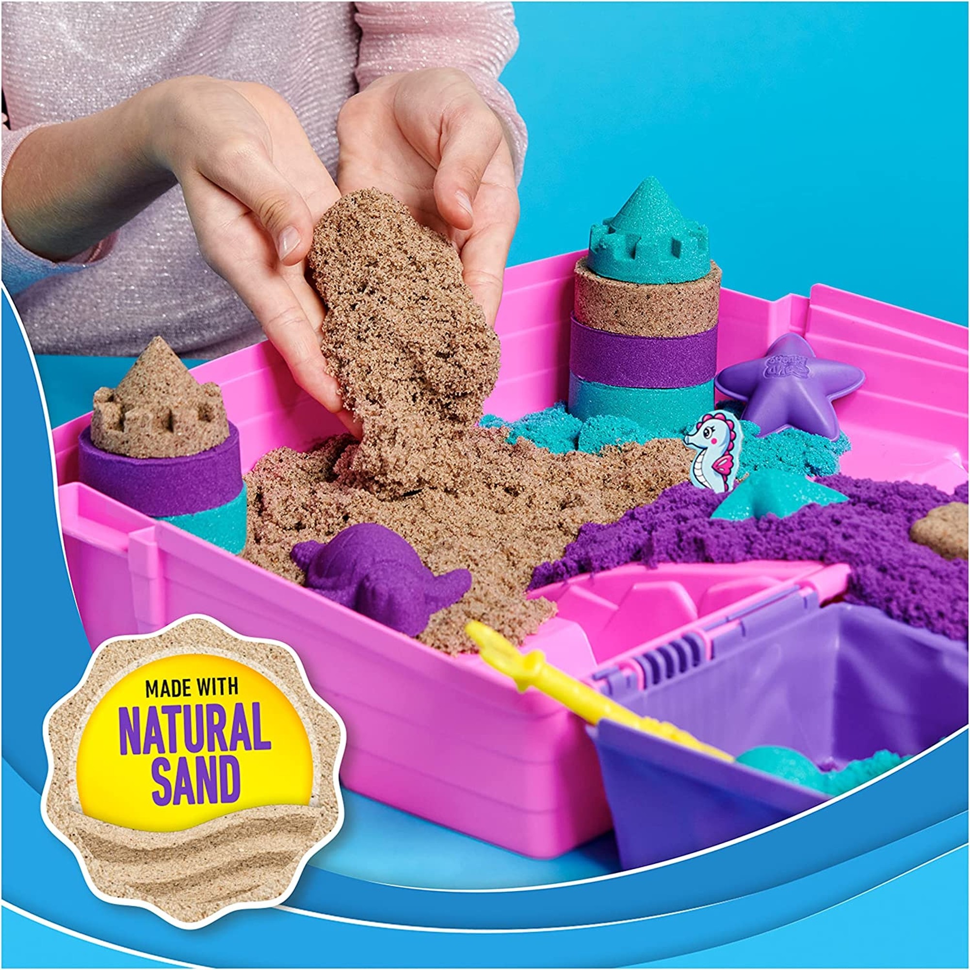 Kinetic Sand Piasek Kinetyczny Zestaw Walizka Pa Ac Syrenki Kolory