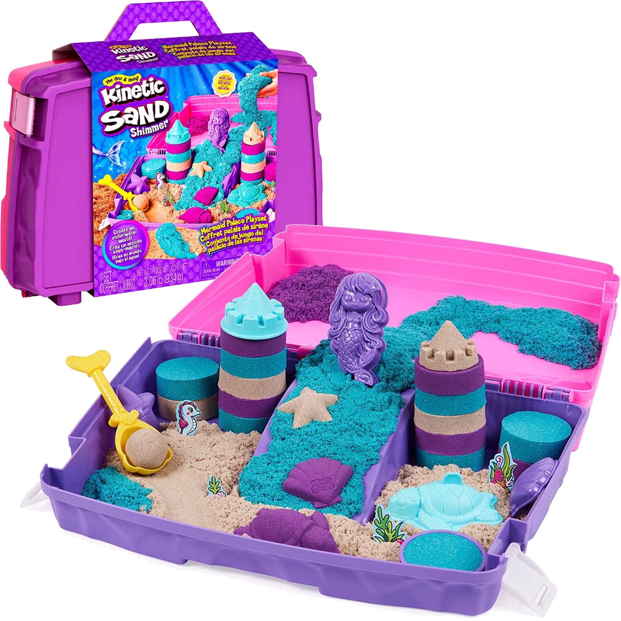 Kinetic Sand Piasek Kinetyczny Zestaw Walizka Pa Ac Syrenki Kolory