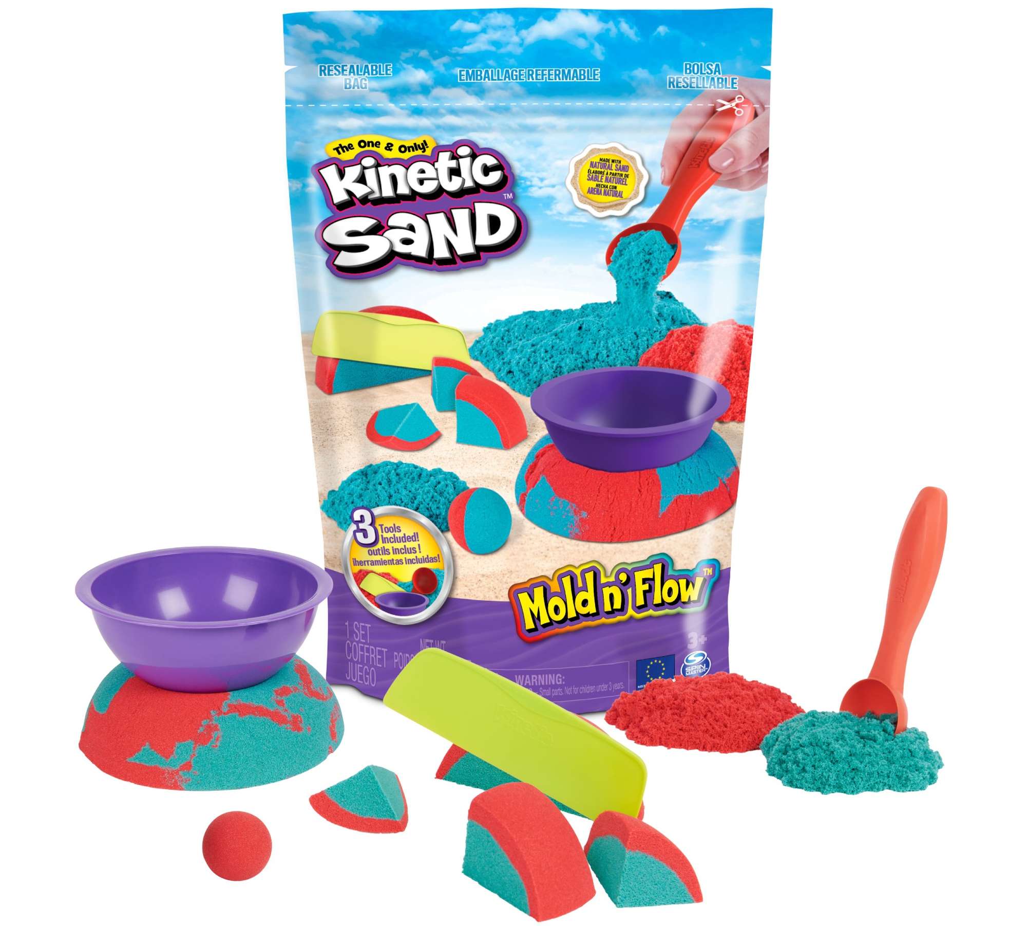 Piasek Kinetyczny Kinetic Sand Mold N Flow Kolory Akcesoria