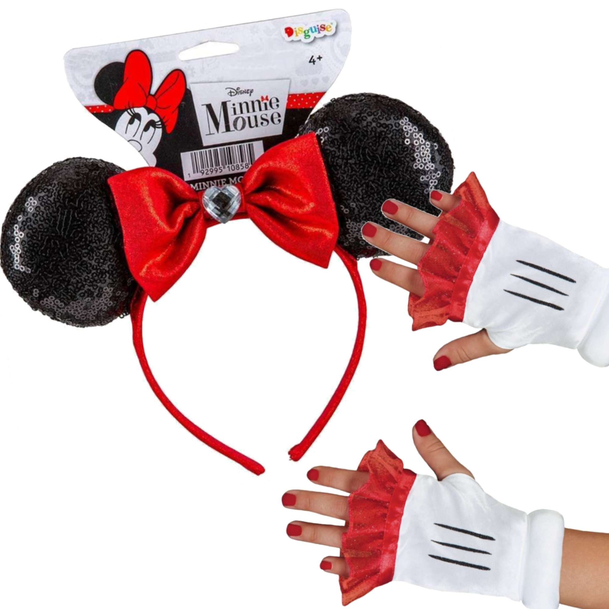 Disney Myszka Minnie zestaw: opaska + rkawiczki bez palcw, karnawa