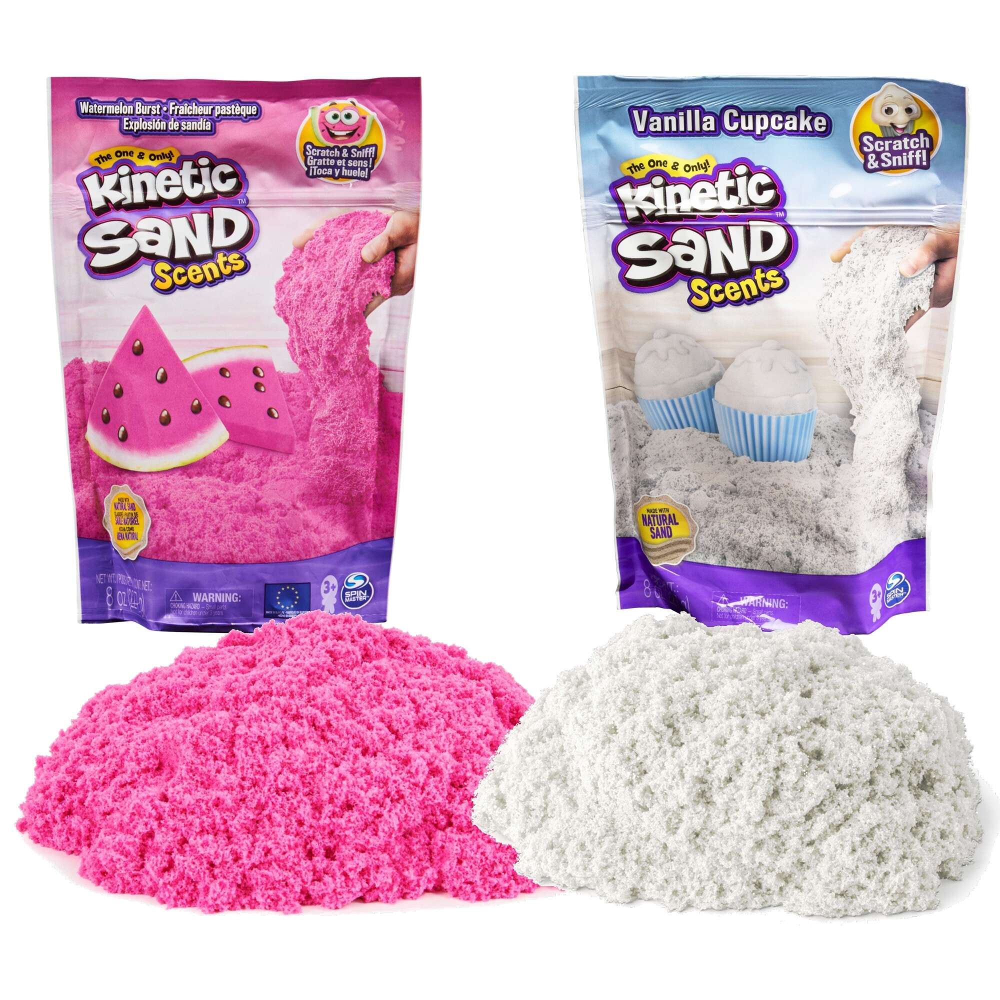Plastyczny piasek kinetyczny Biay oraz Rowy Kinetic Sand Scents Dough Crazy Arbuz&Vanilla