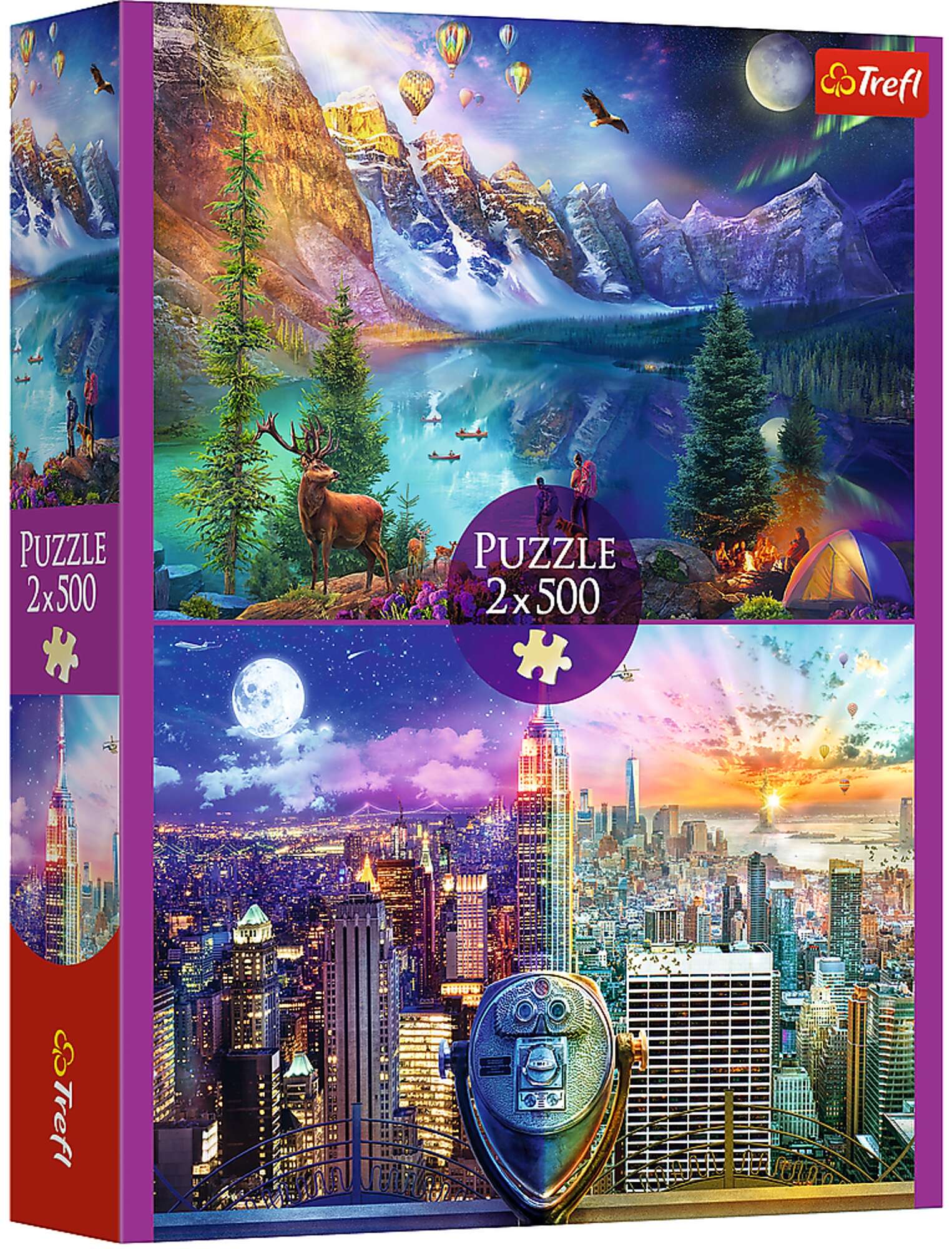 Puzzle 2x500 Wycieczka po Ameryce Trefl