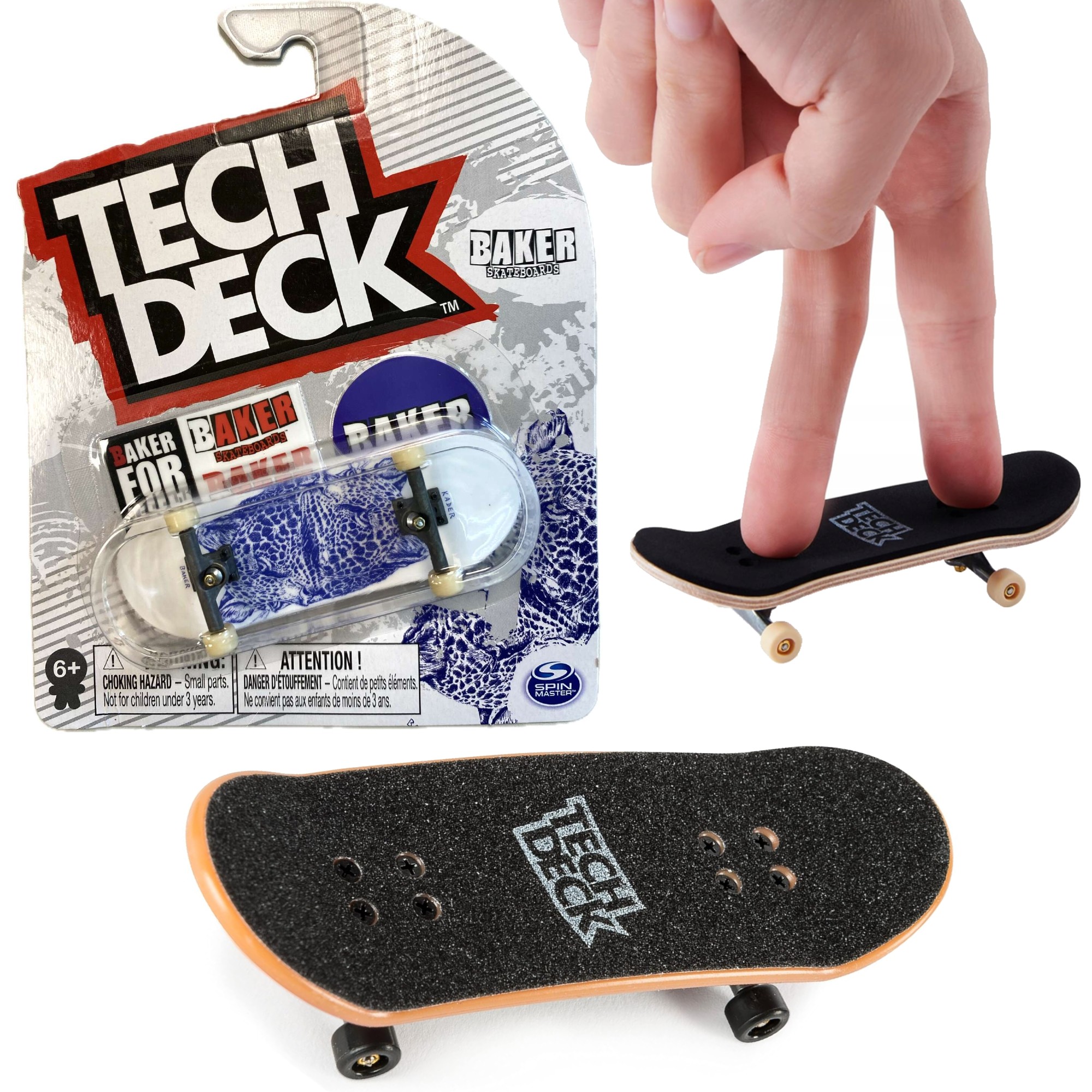 Tech Deck deskorolka fingerboard Baker Kader Pantera + naklejki