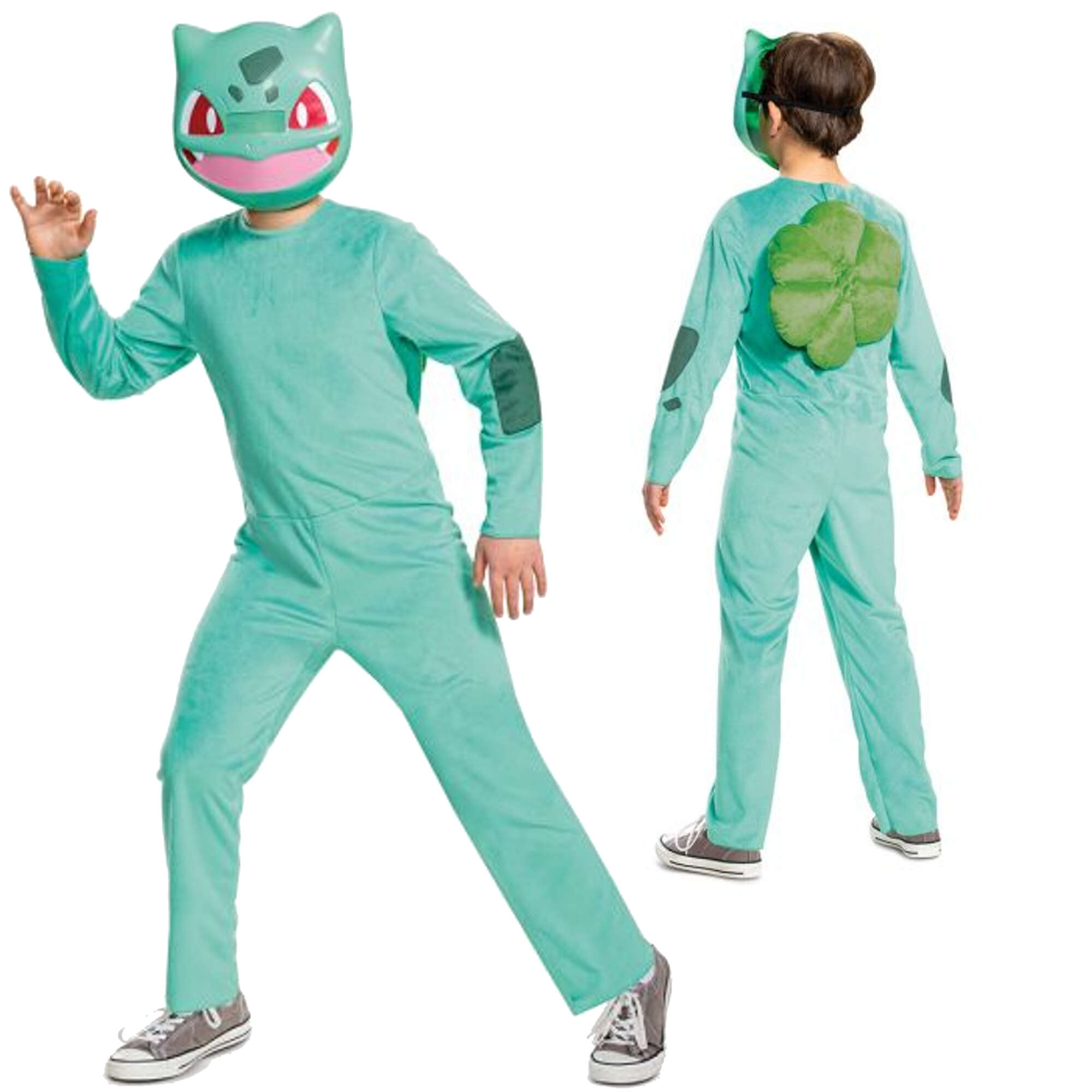 Strj karnawaowy Pokemon Bulbasaur kostium zielone przebranie 109-126 cm (4-6 lat)