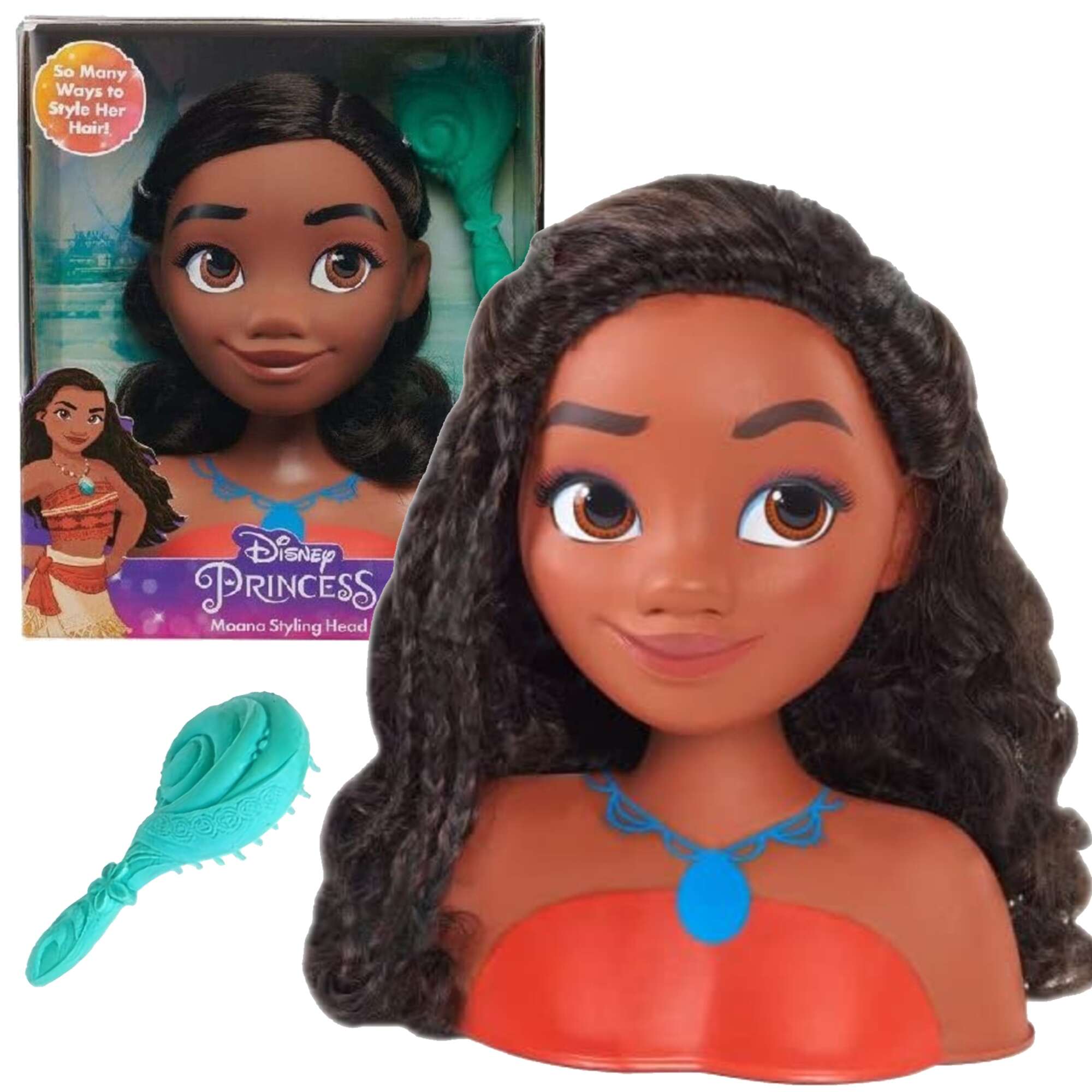 Lalka Gowa do czesania i stylizacji wosw Ksiniczka Disney Vaiana Moana +szczotka