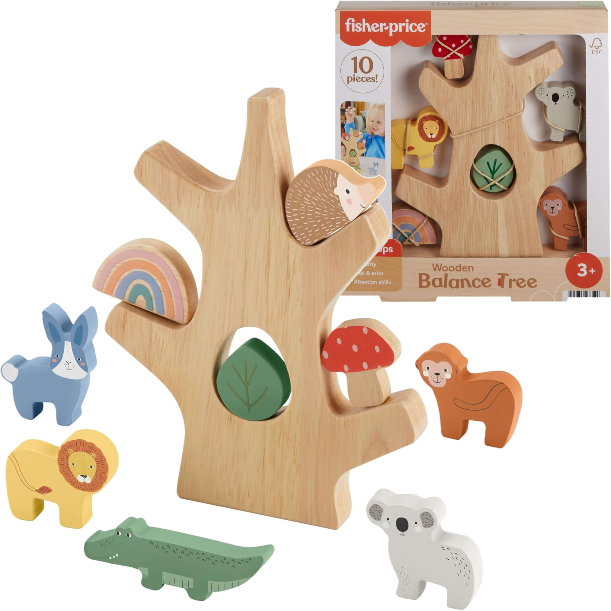 Fisher Price Drewniane Drzewko Rwnowane Zestaw klockw