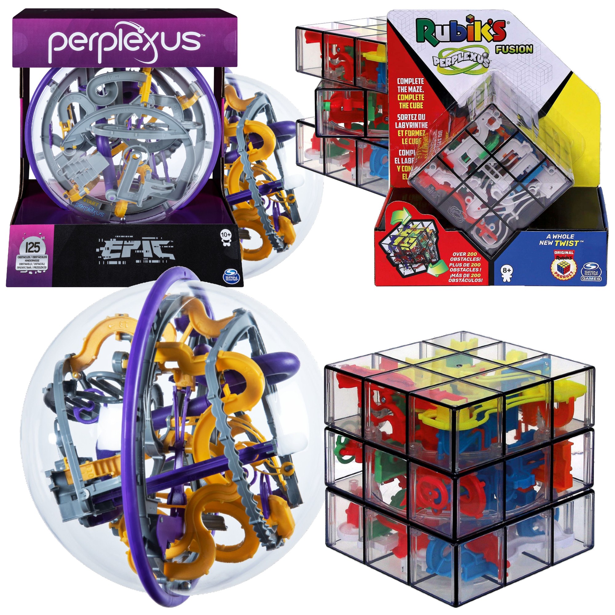 Gra zrcznociowa Perplexus Epic Kula 3D labirynt + oryginalna Kostka Rubika z labiryntem 3x3 Rubik's