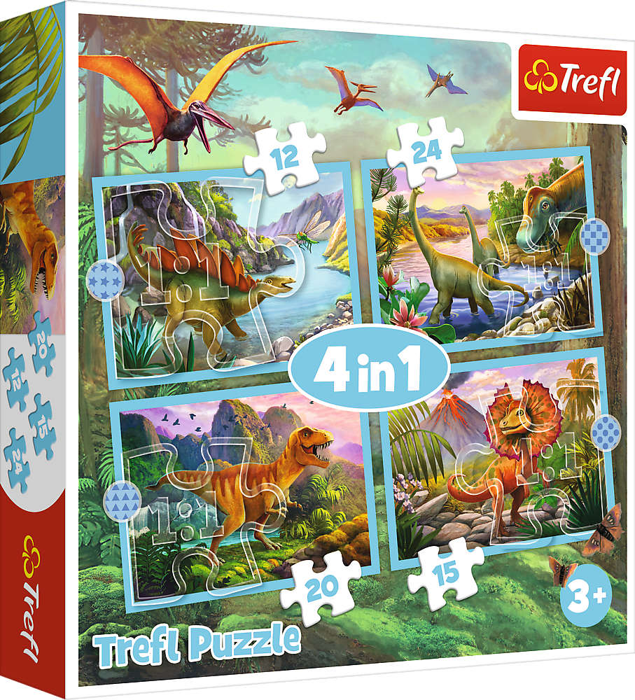 Puzzle 4w1 Wyjtkowe dinozaury 71 elementw