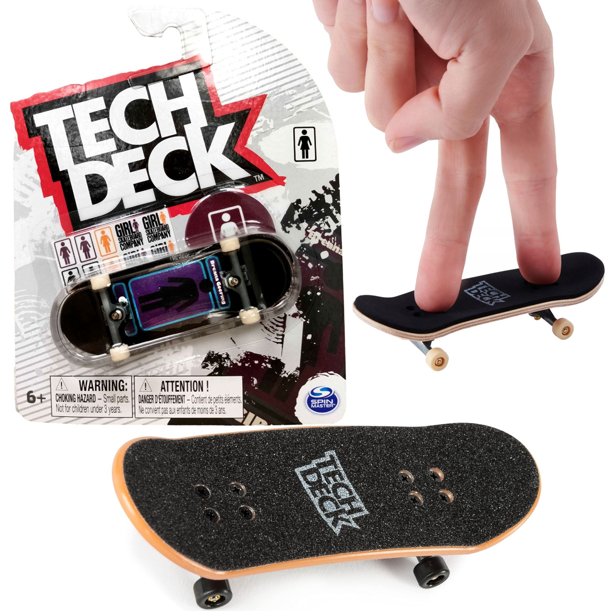 Tech Deck deskorolka fingerboard Girl Ciemna +naklejki