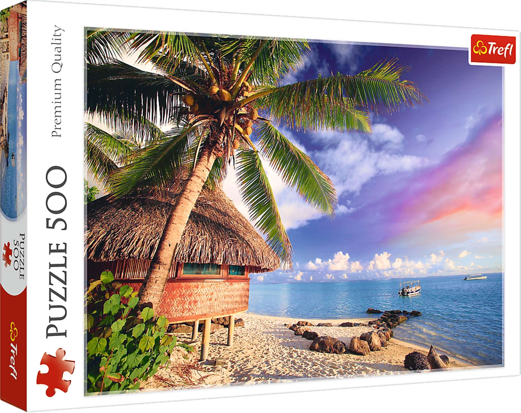 Puzzle 500 Wyspa Bora Bora Morze Plaa Palmy Lato Trefl Premium Quality