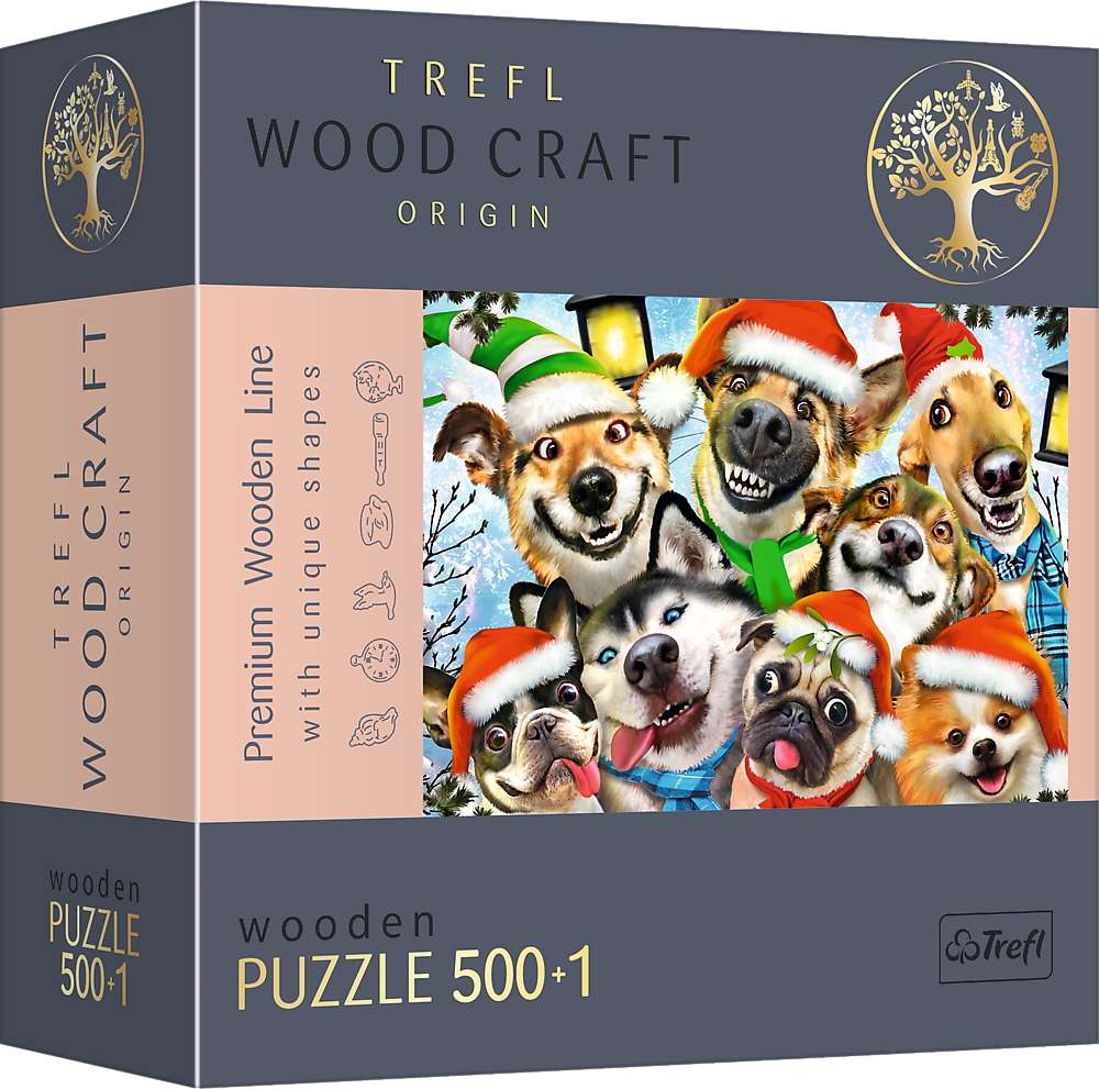 Wood Craft Puzzle Drewniane 500 elementw witeczne pieski