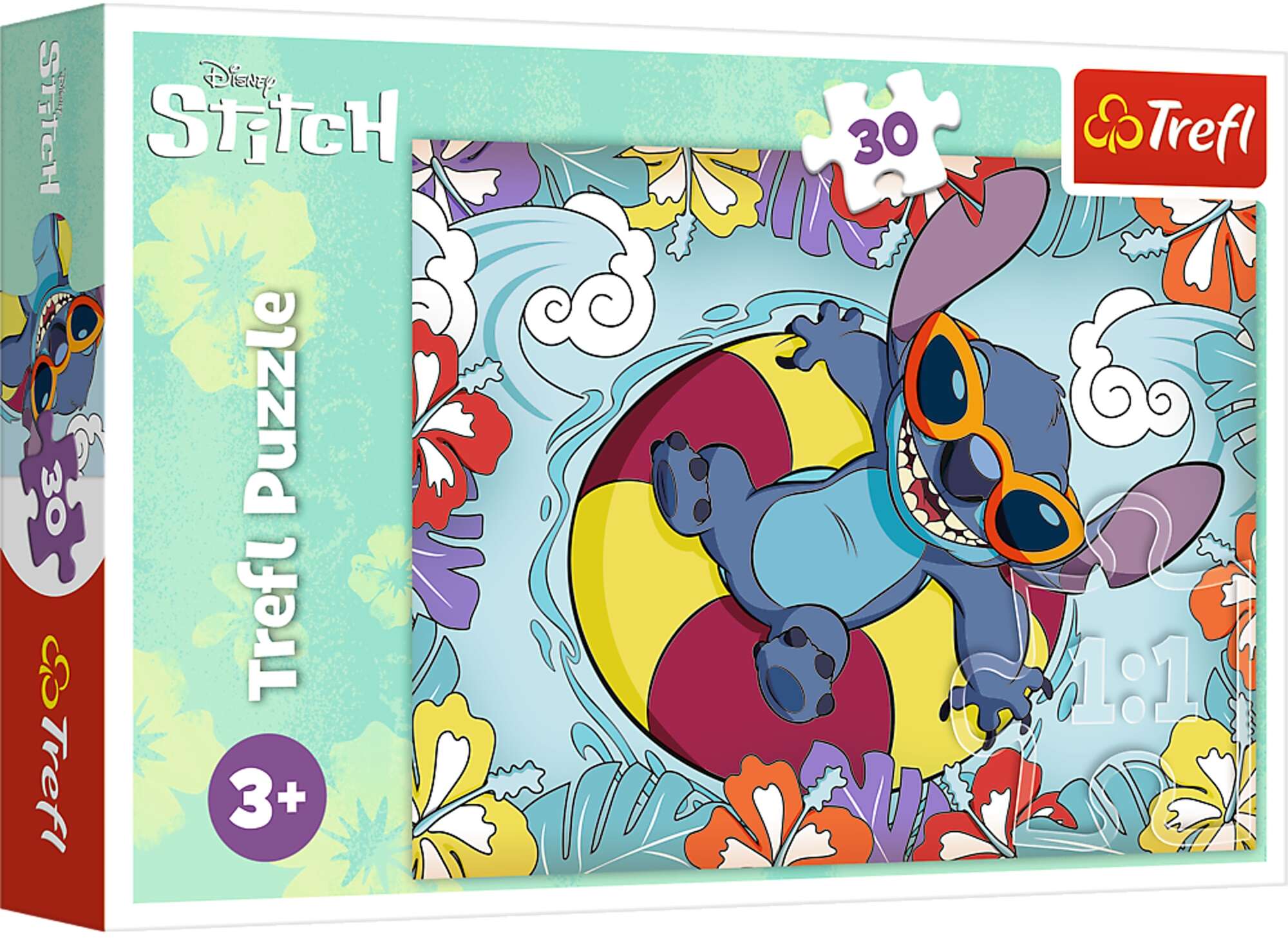 Trefl Disney Puzzle 30 elementw Lilo&Stitch na wakacjach kolorowa Ukadanka dla Najmodszych