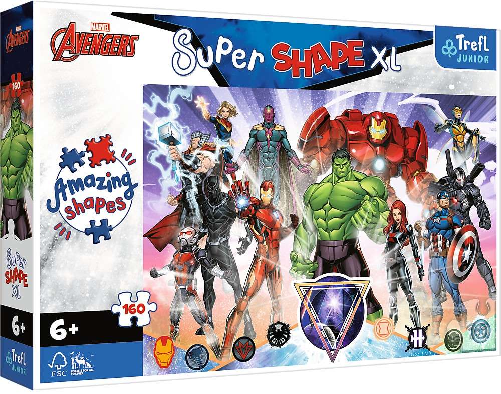 Puzzle 160 elementw Super Shapes XL Odwaga Avengers