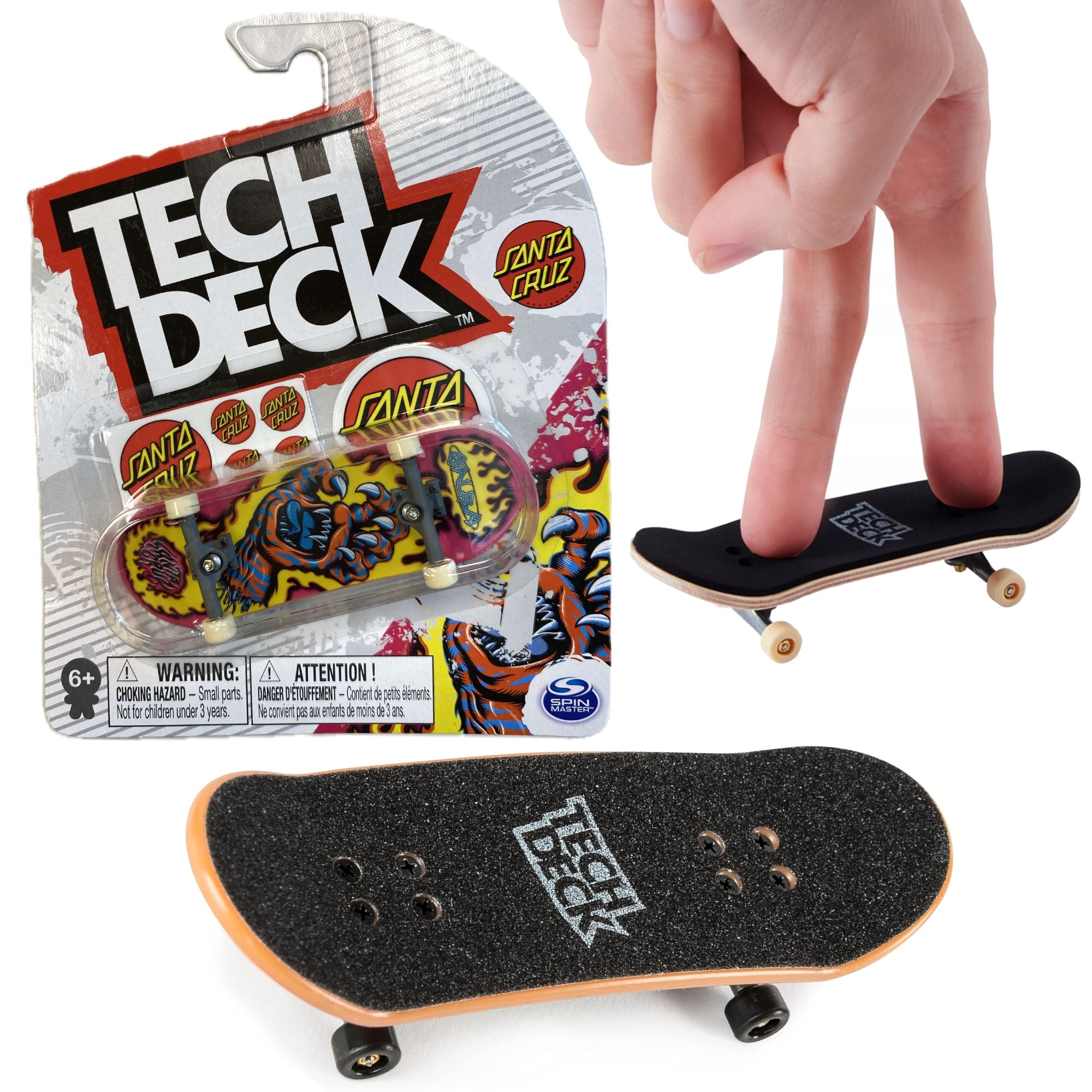 Tech Deck deskorolka fingerboard Santa Cruz Salba + naklejki
