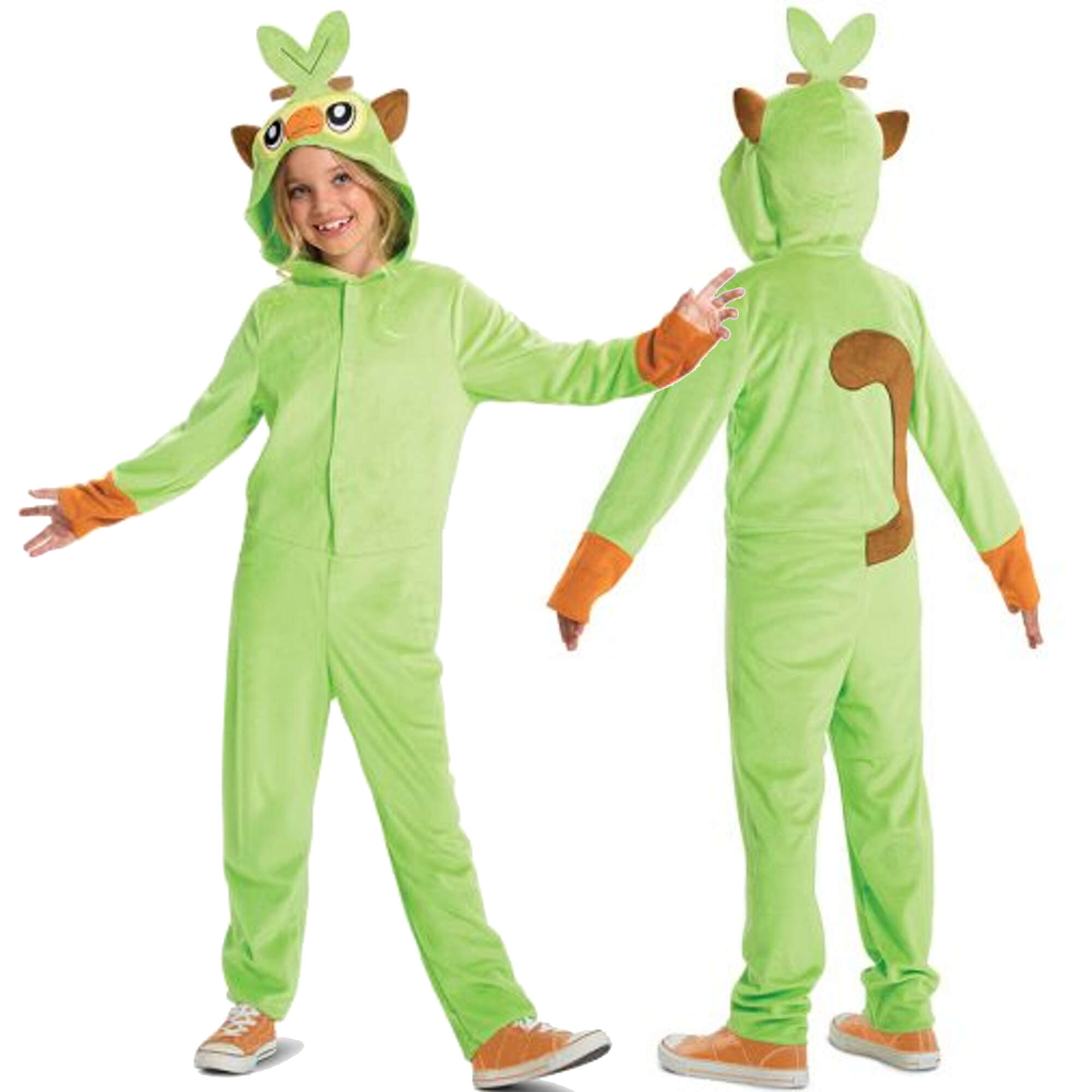 Strj karnawaowy Pokemon Grookey kostium zielone przebranie 109-126 cm (4-6 lat)