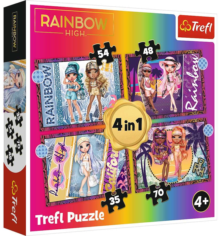 Puzzle 4w1 Modne laleczki Rainbow High 207 element