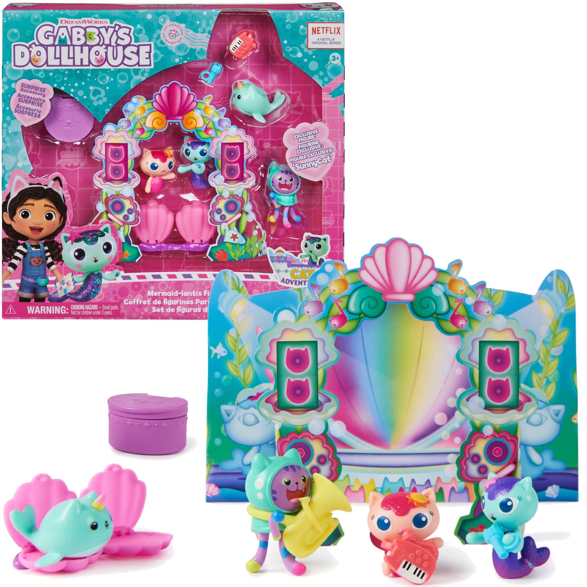 Koci Domek Gabi Zestaw Kotlantyda Mermaid-lantis Gabby's Dollhouse figurki + akcesoria