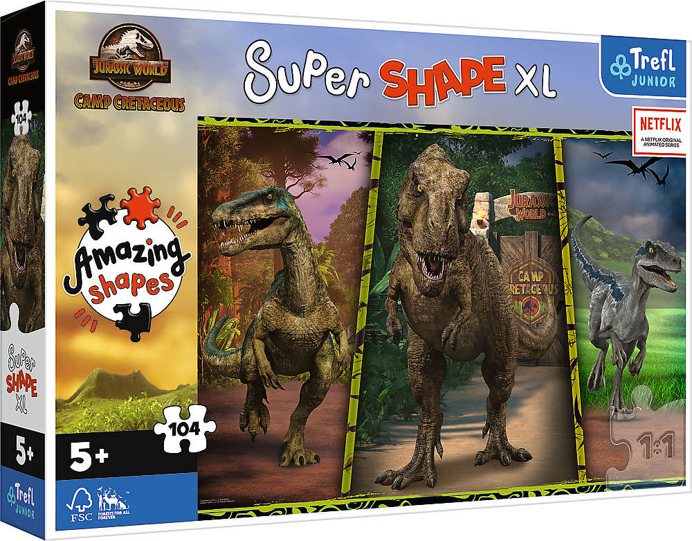 Puzzle 104 elementy Super Shapes XL Jurassic World