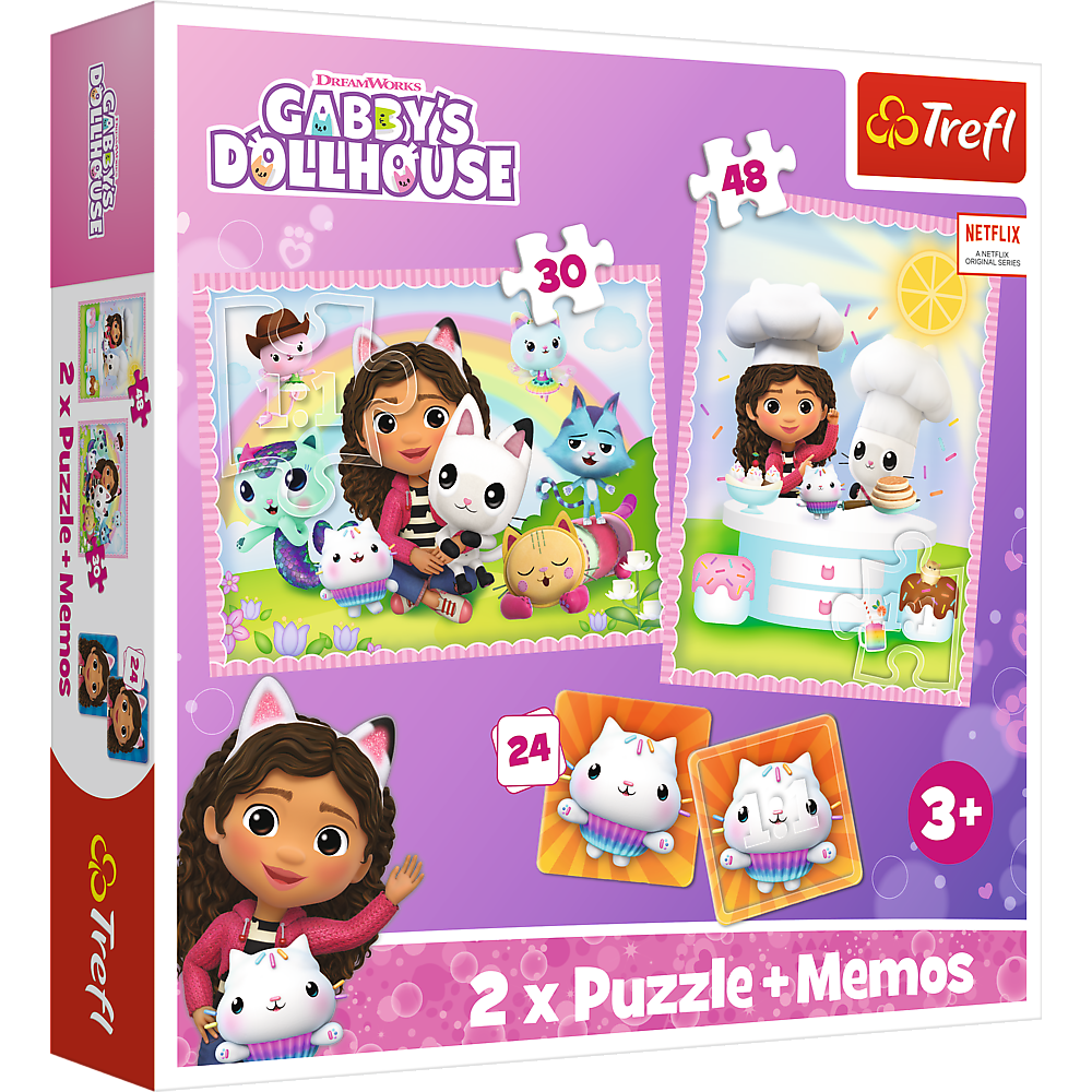 Koci Domek Gabi 2w1 Puzzle 78 elementw + gra memory 3+ lata Trefl