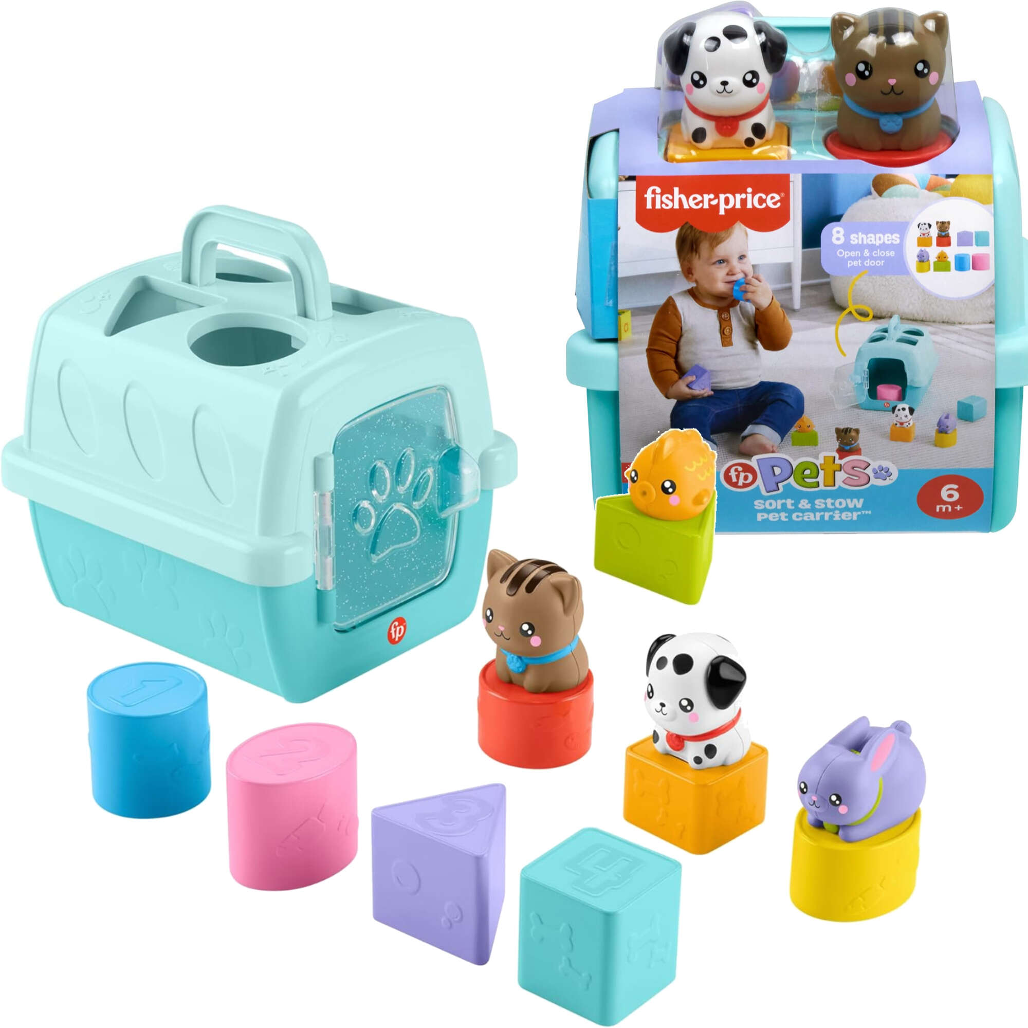 Fisher-Price Sorter Transporter Zestaw klockw z motywem zwierzt