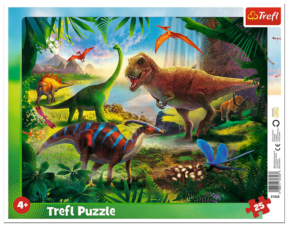 Trefl Puzzle ramkowe Dinozaury 25 elementw