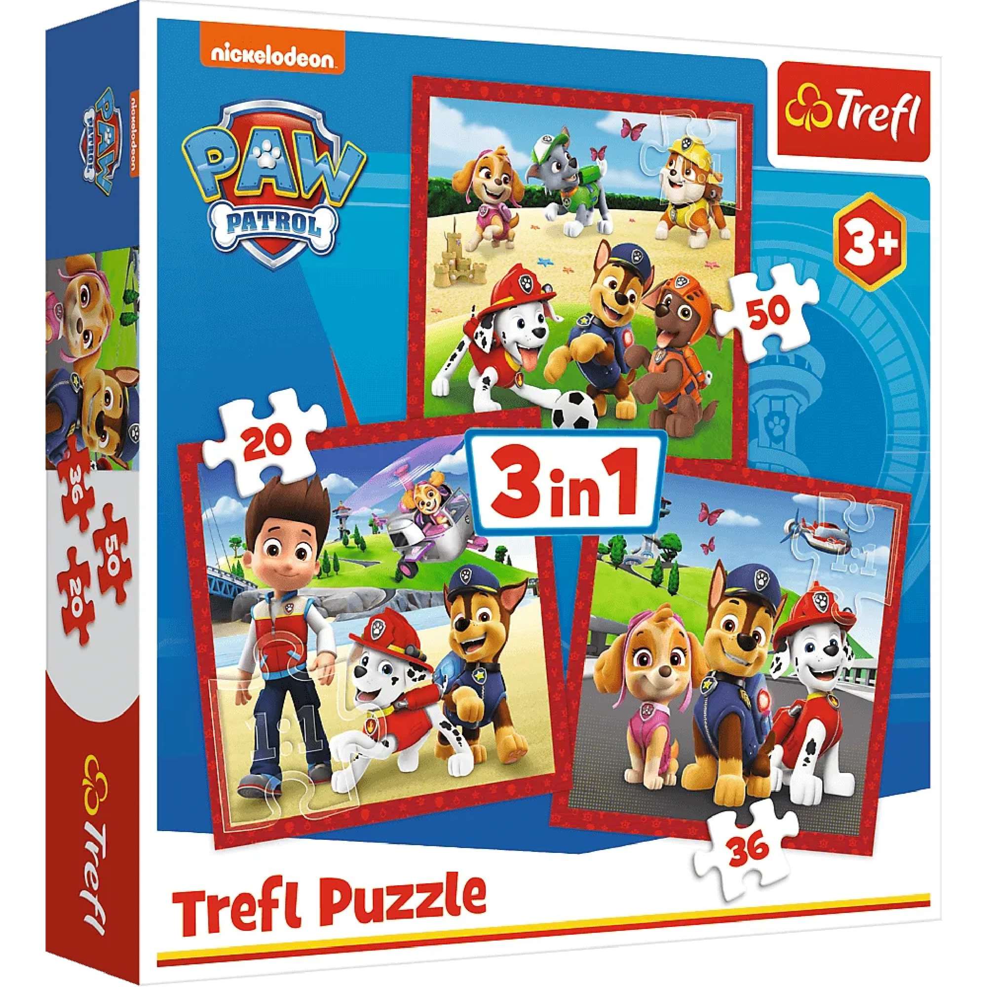 Puzzle 3w1 Wesoe pieski Psi Patrol Trefl 106 elementw