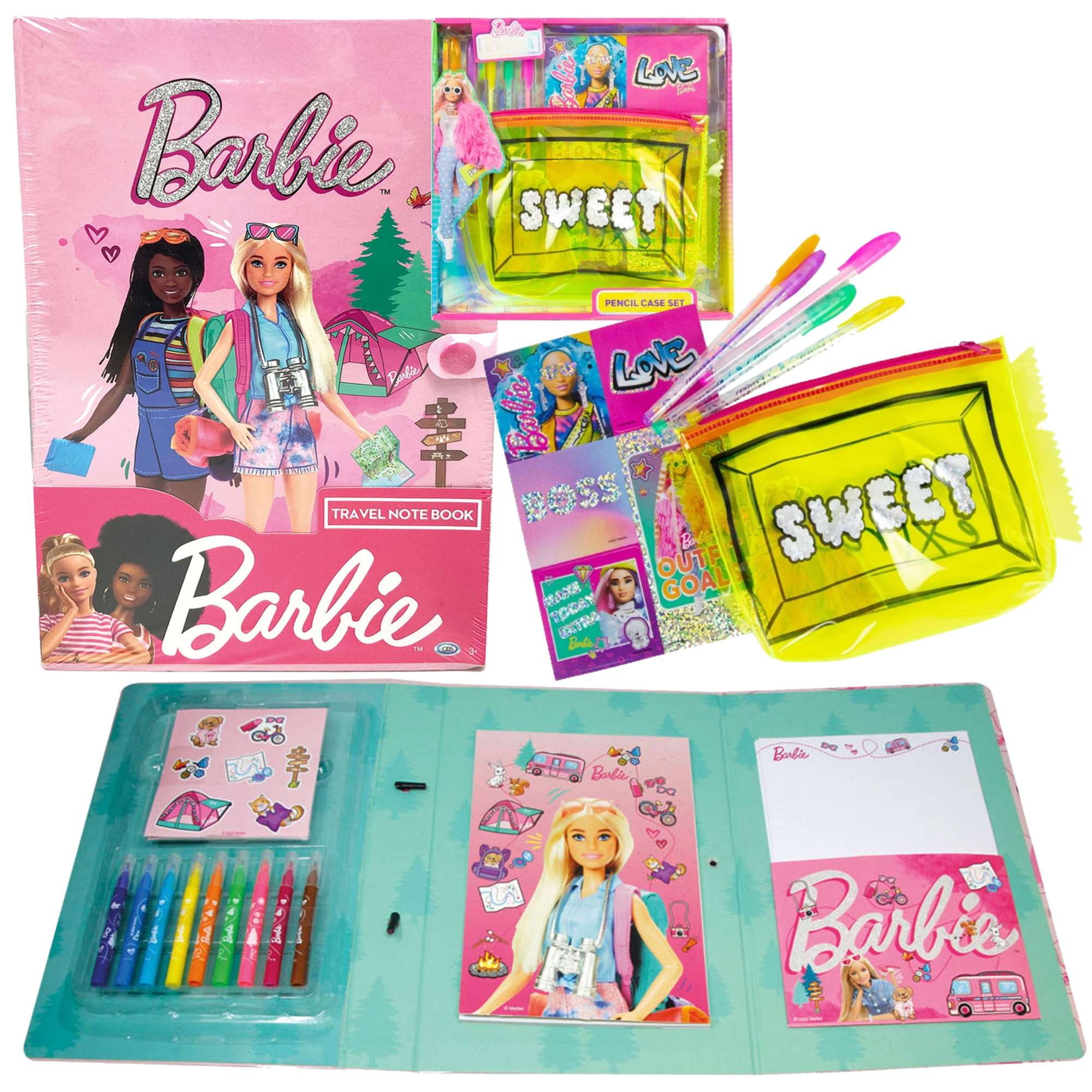 Zestaw 2W1 Barbie Notes podrny Pirnik z przyborami + naklejki RMS ODS