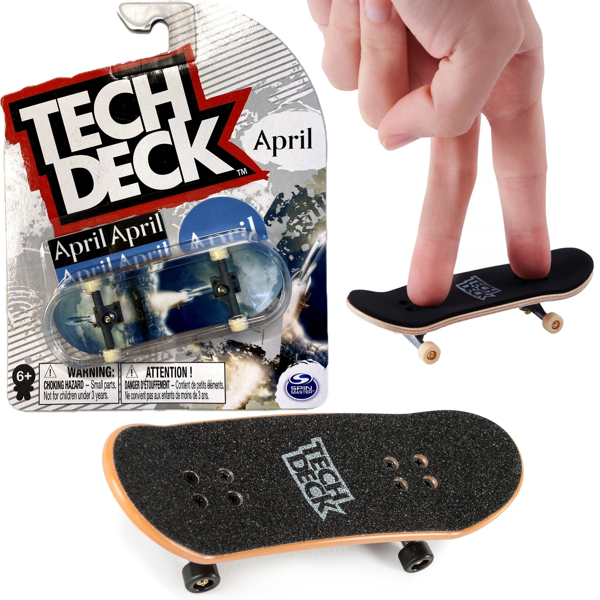 Tech Deck deskorolka fingerboard April Ish Cepeda + naklejki