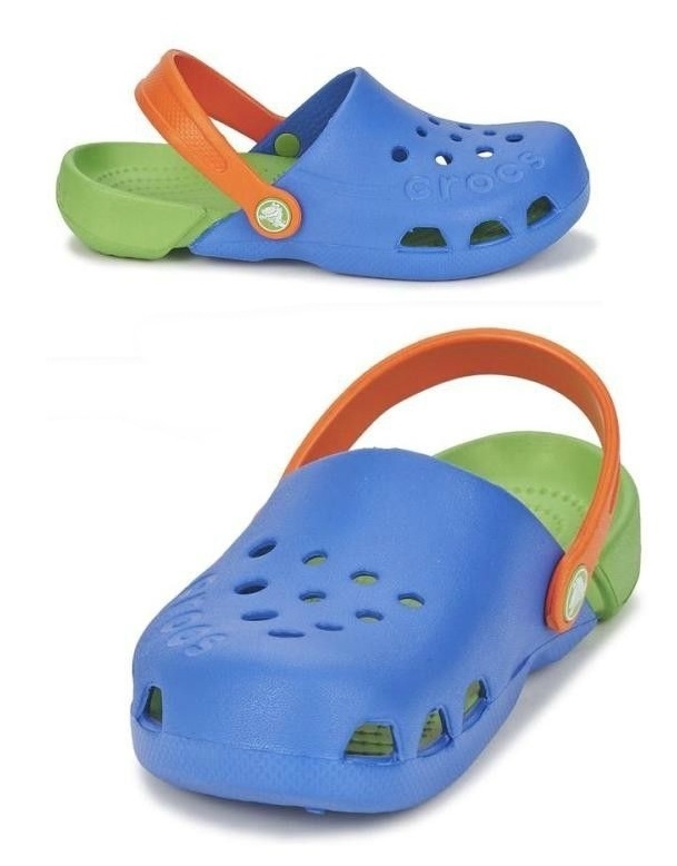 Crocs Kids Electro Sea Blue Lime Niebieskie-zielone klapki dla dzieci