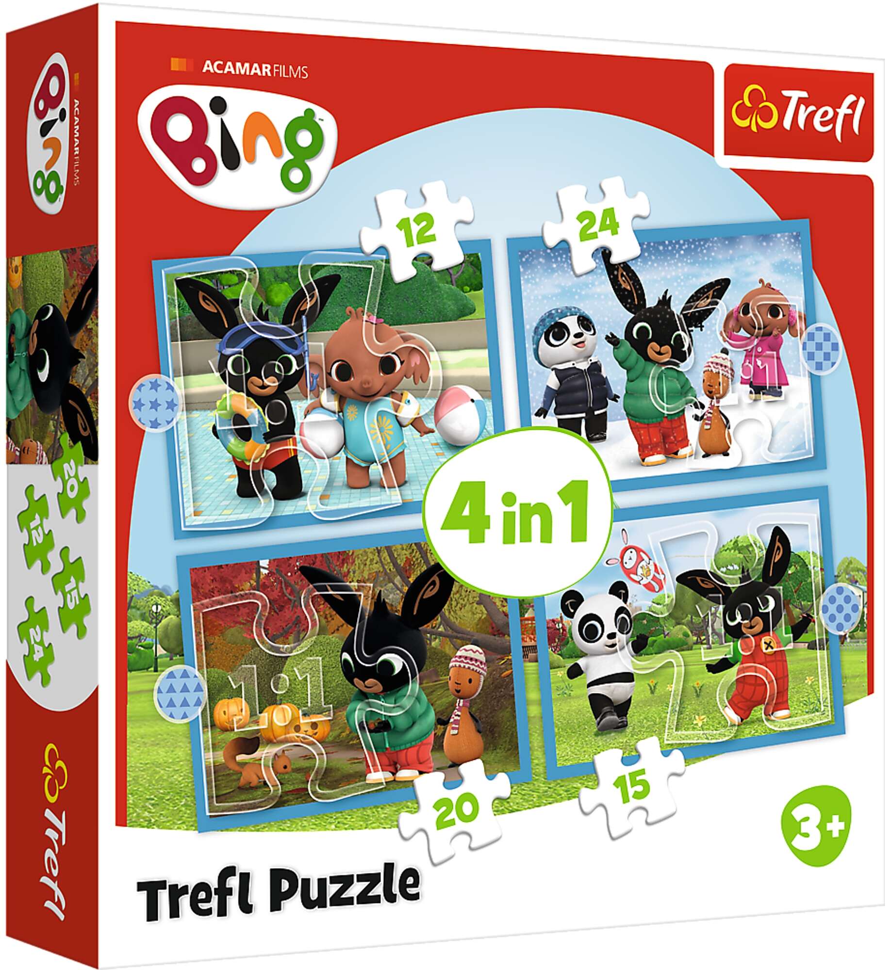 Trefl Puzzle 4w1 Wesoy Bing kolorowa Ukadanka dla Najmodszych 3+