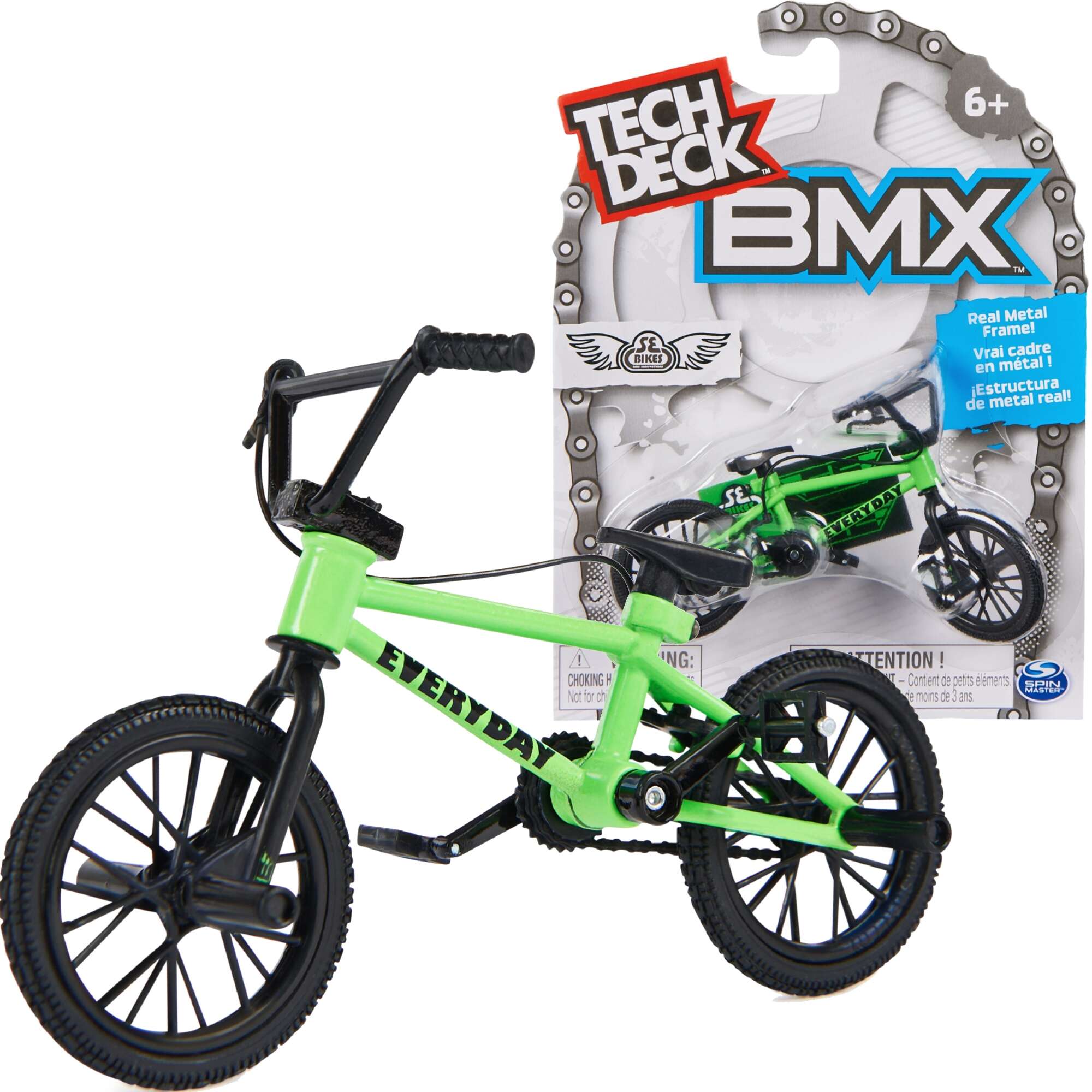 Rower mini BMX Everyday SE Bikes zielony Fingerbike + naklejki Tech Deck Spin Master