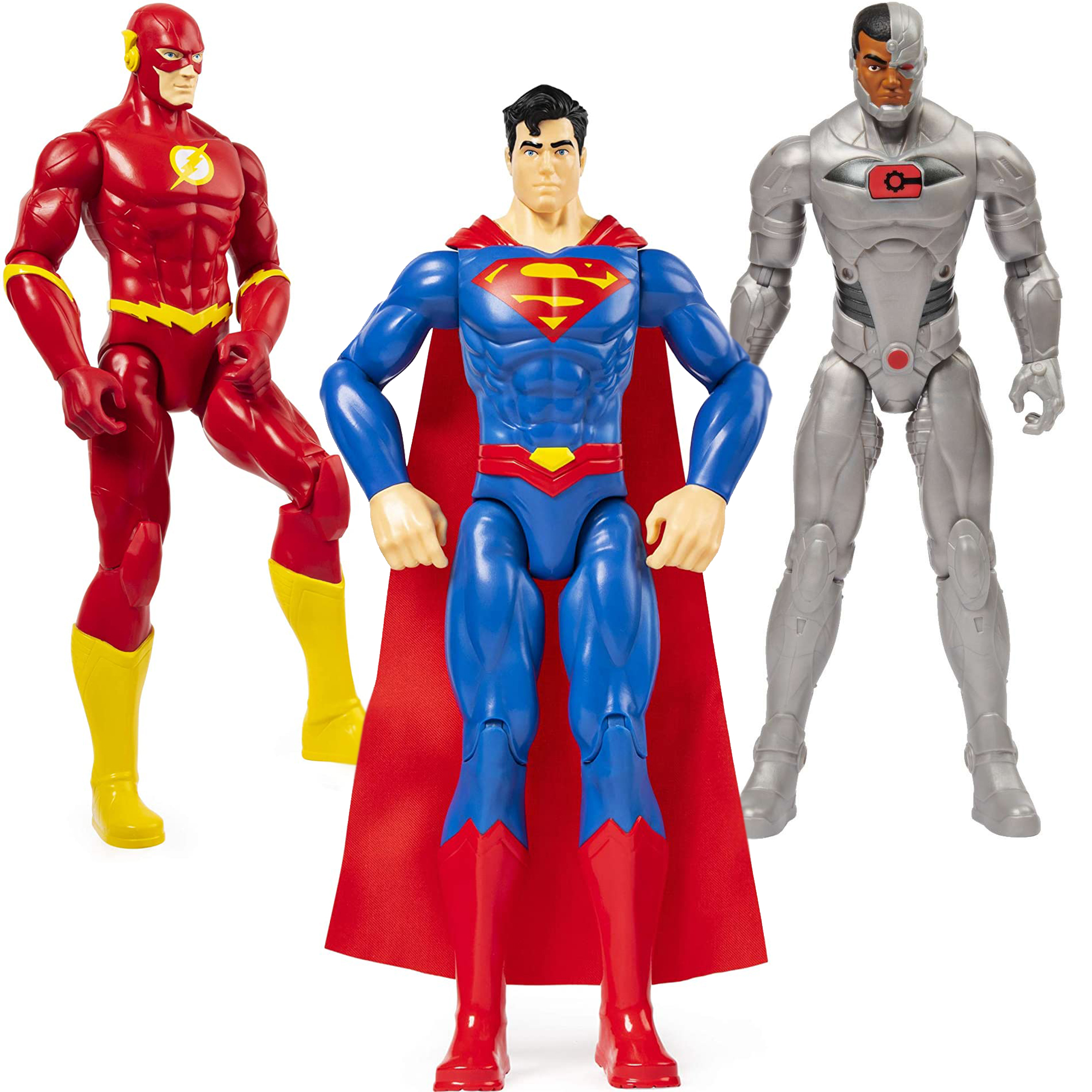 Superman Flash i Cyborg DC Comics due figurki akcji ruchome 30 cm