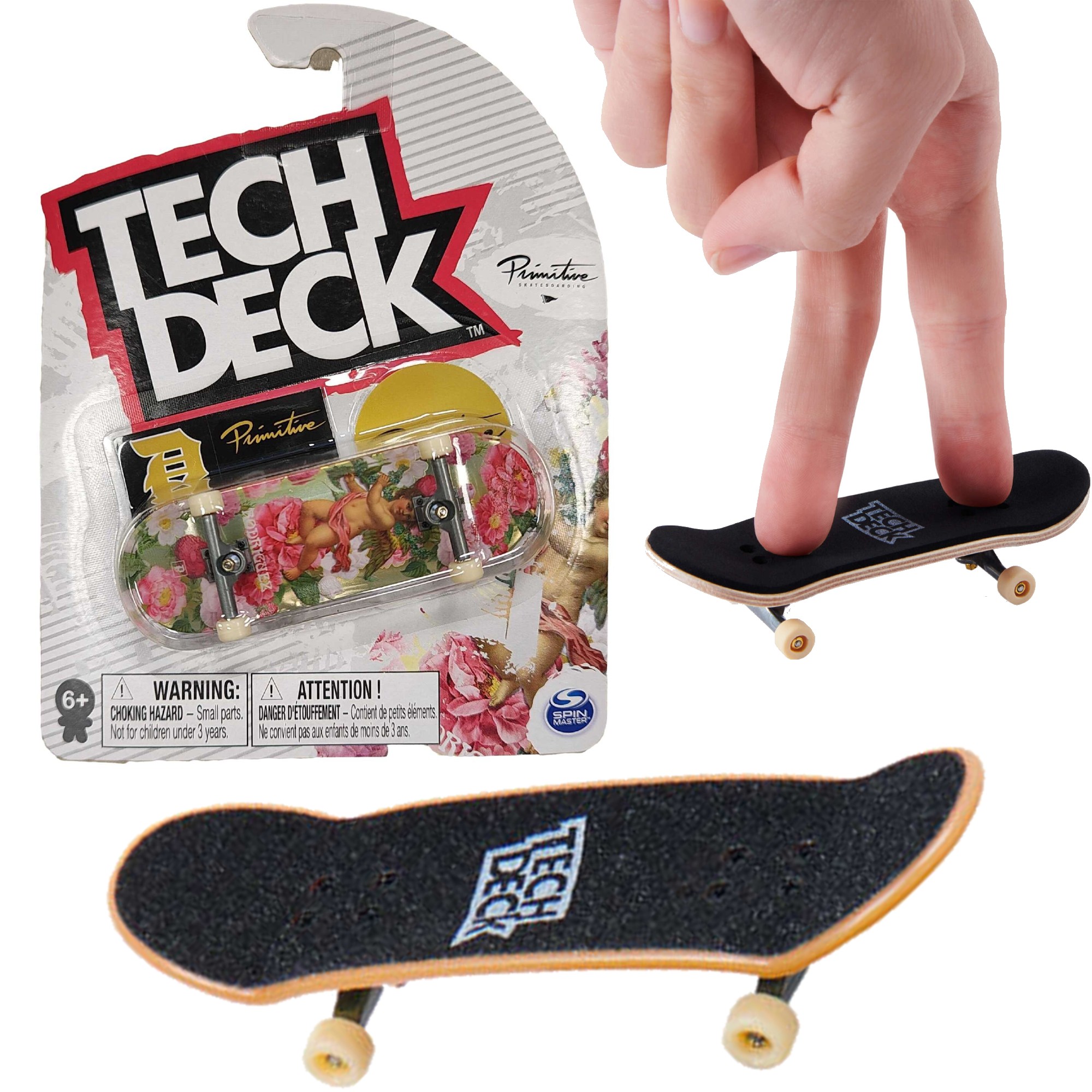Tech Deck deskorolka Primitive Rodriguez fingerboard + naklejki