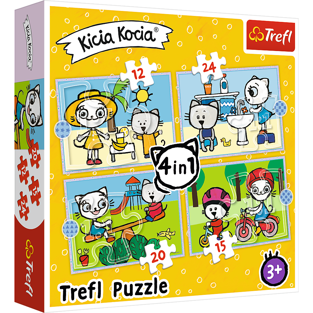 Puzzle 4w1 Kicia Kocia Dzie Kici Koci Trefl 34372