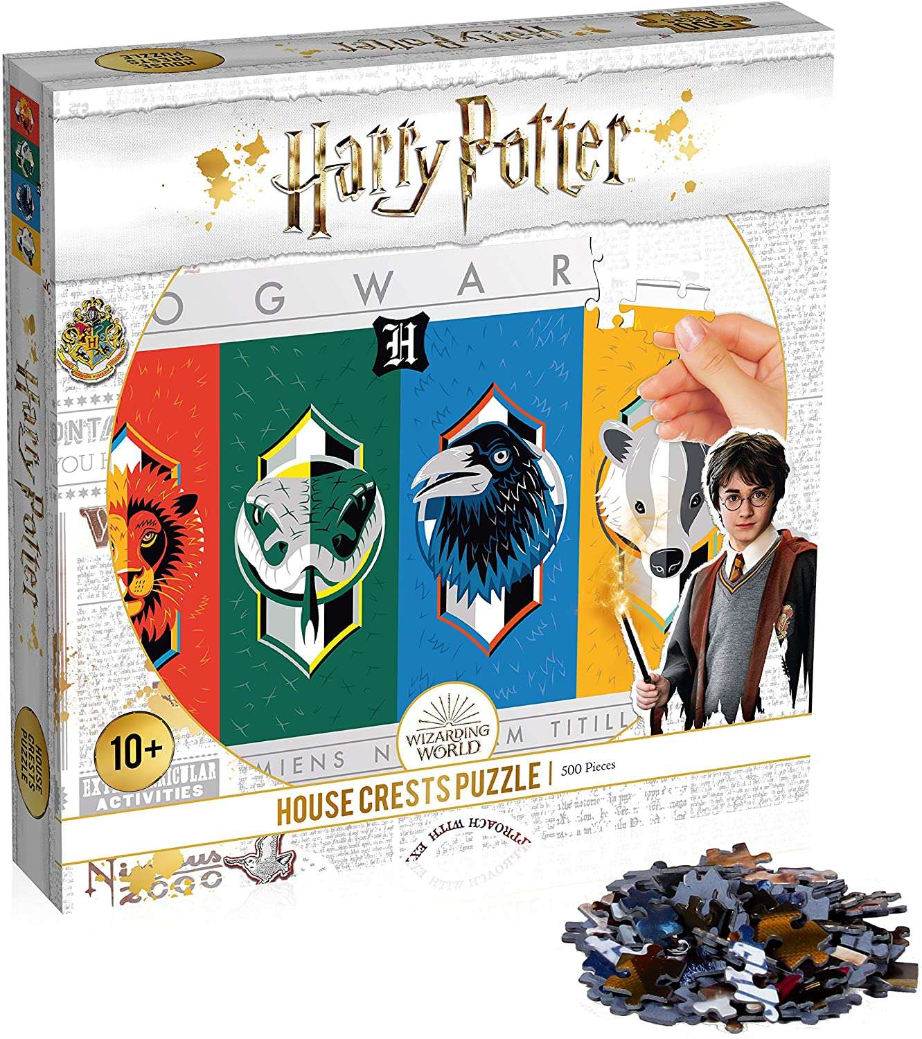 Puzzle 500 Harry Potter house crests herby gryffindoru slytherinu ravenclaw