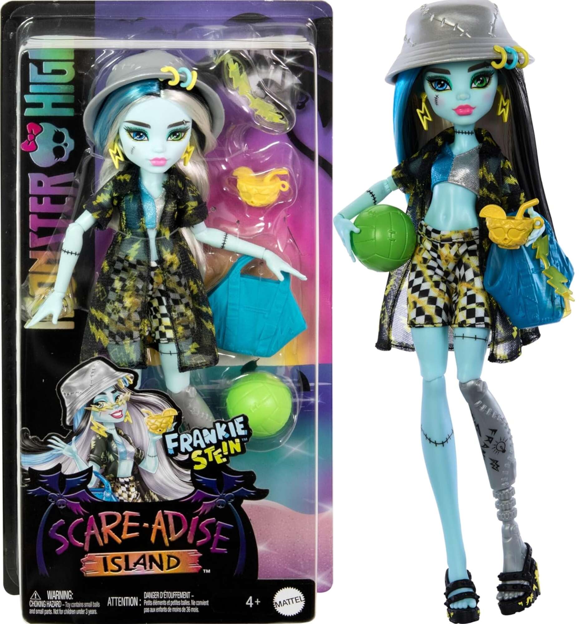 Monster High Scare-adise Island Zestaw Lalka Frankie Stein 29 cm + akcesoria plaowe