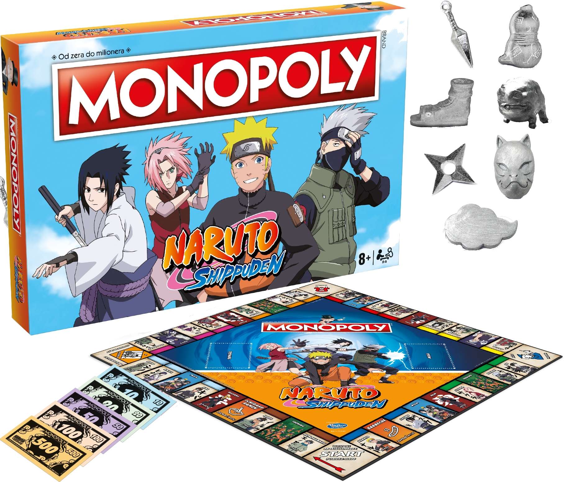 Monopoly Naruto Shippuden klasyczna gra planszowa edycja dla fanw anime