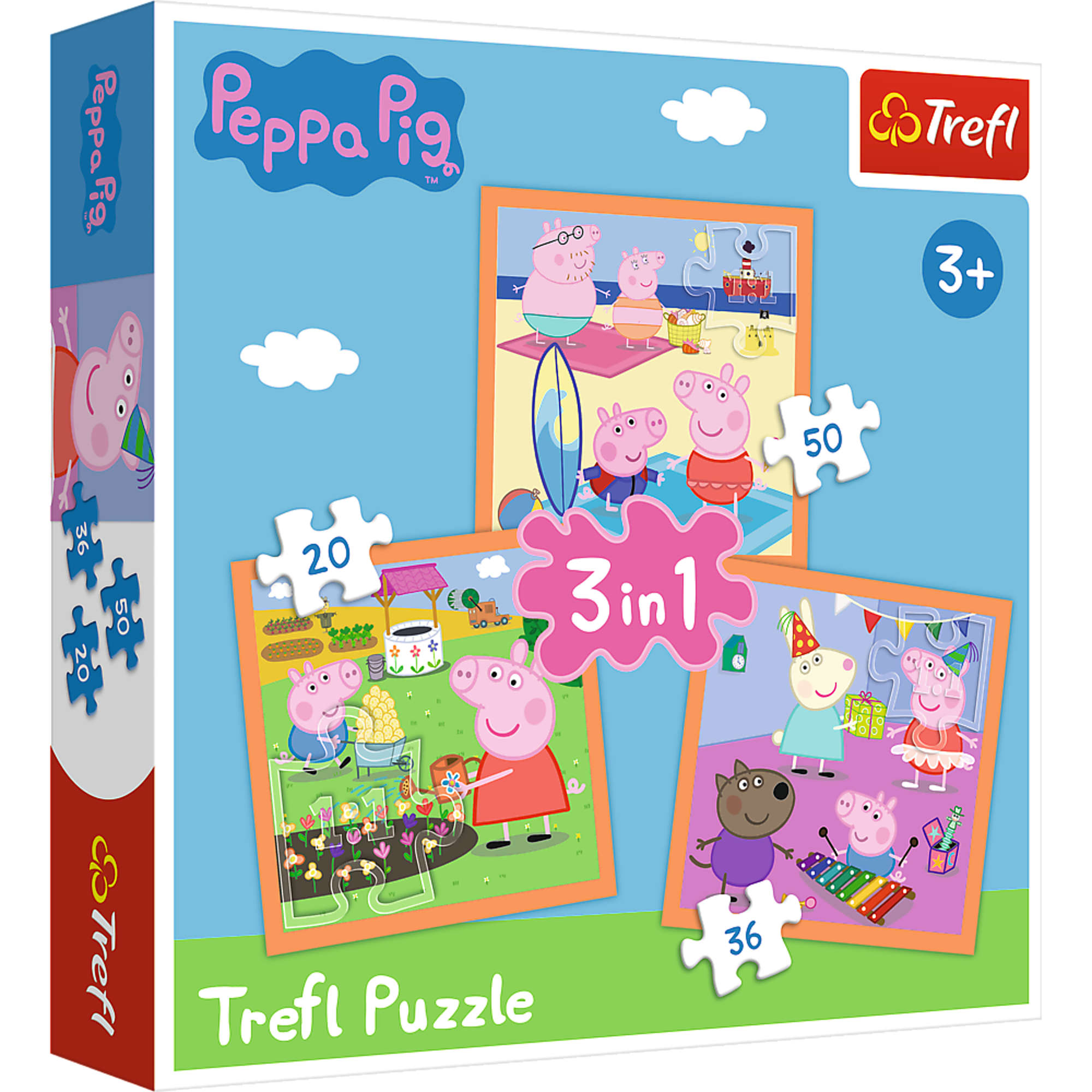Trefl Puzzle 3w1 Pomysowa winka Peppa