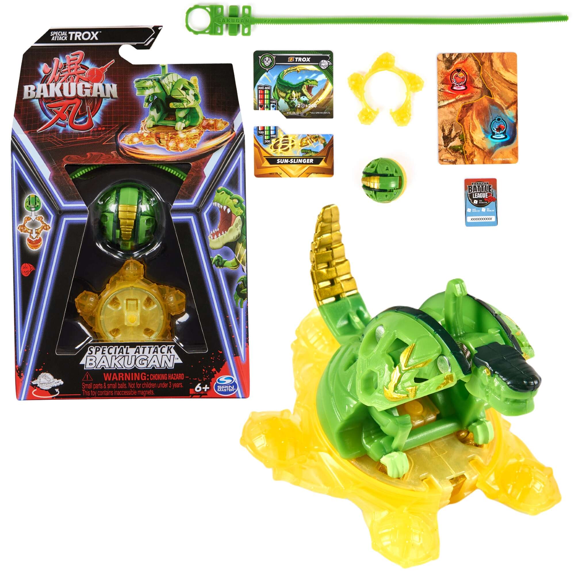 Bakugan zestaw Special Attack Trox Wirujca kolorowa figurka akcji + karty