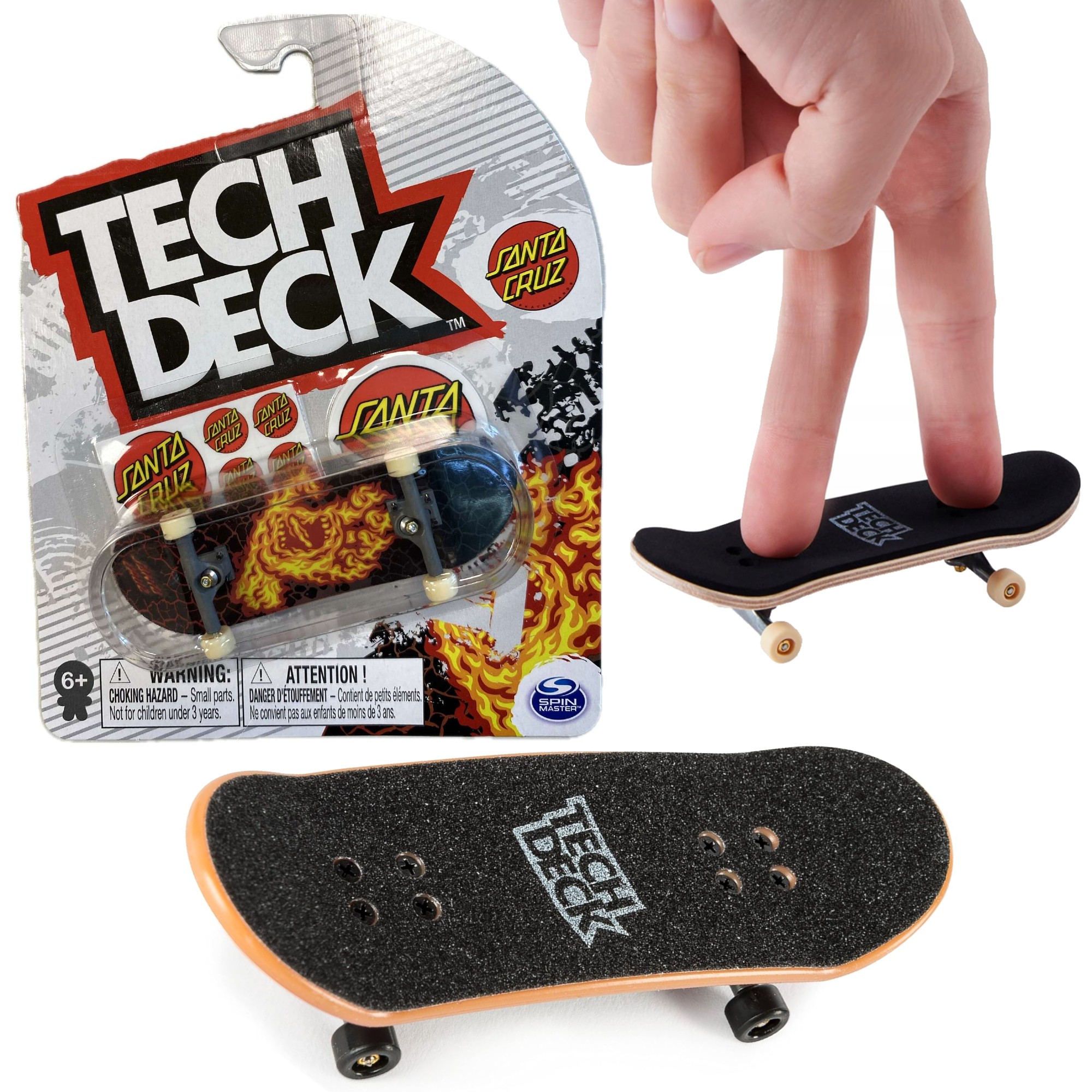Tech Deck deskorolka fingerboard Santa Cruz Rka Ogie + naklejki