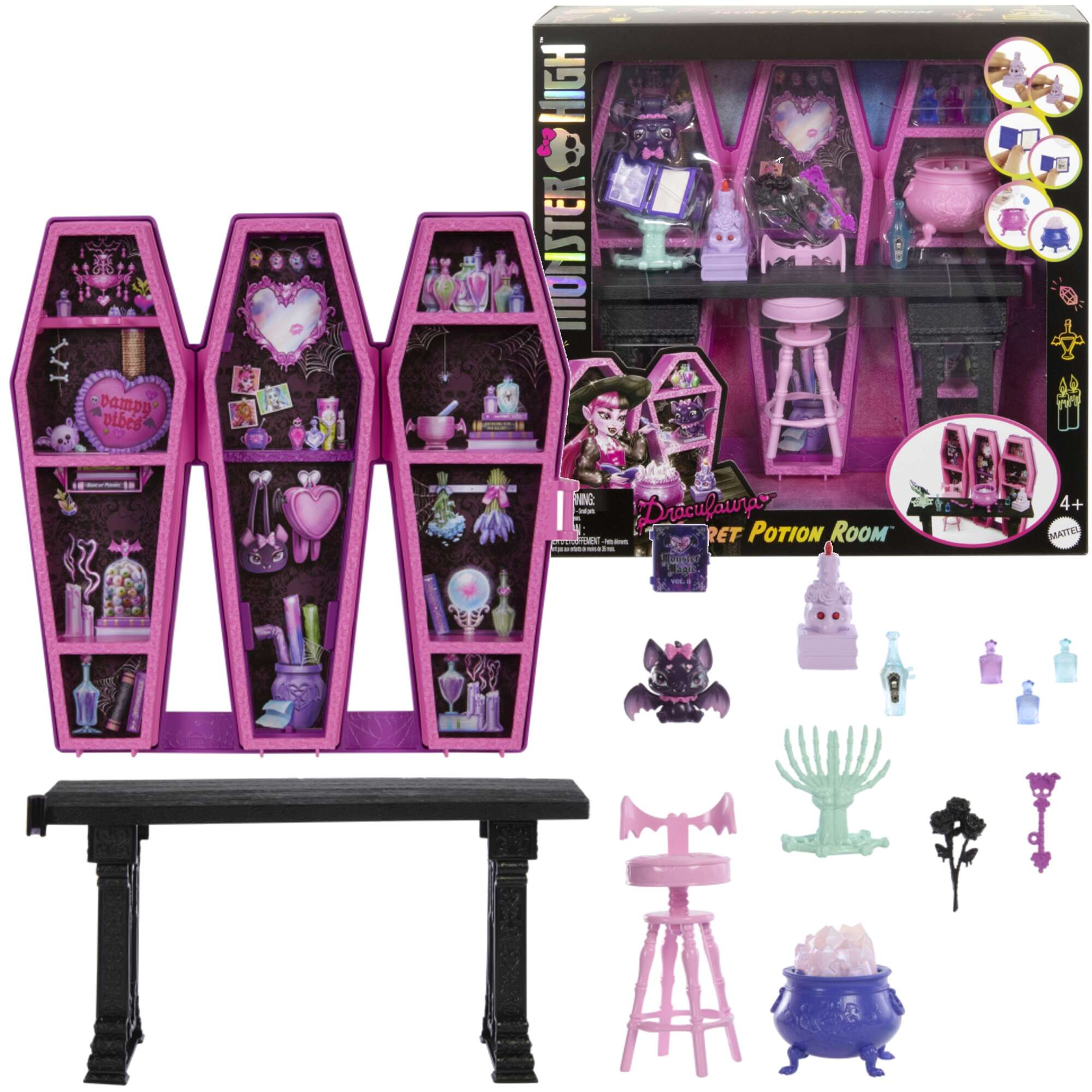 Monster High Sekretny Pokj Eliksirw Draculaury Secret Room + Akcesoria