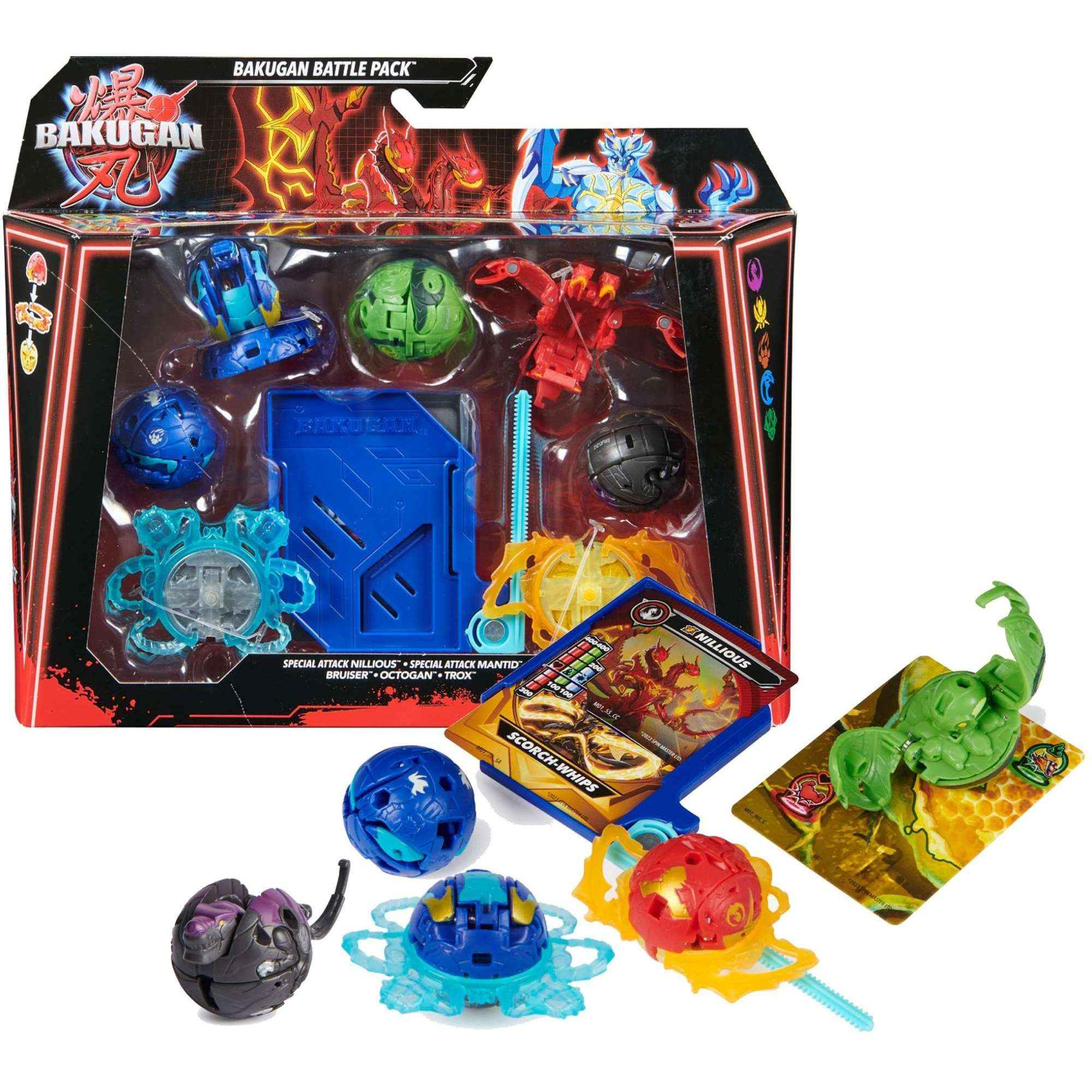 Bakugan Battle Pack Special Attack Nillious i Mantid + Bruiser Octogan Trox Figurki