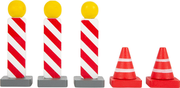 Drewniany zestaw znaków drogowych