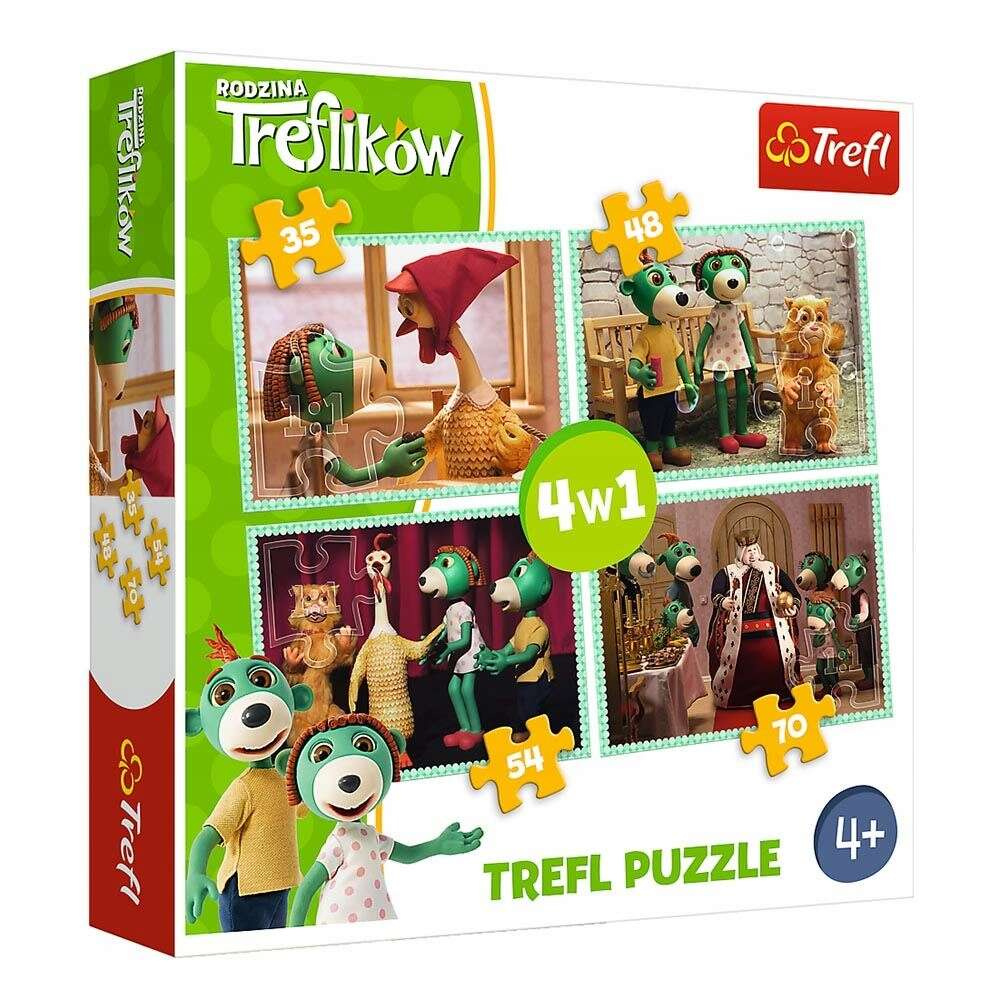 Trefl Puzzle 4w1 Nowi przyjaciele Rodzina Treflikw 207 elementw