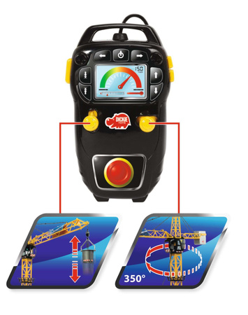 Żuraw Dźwig budowlany dla dzieci 100 cm sterowany pilotem z dźwiękiem