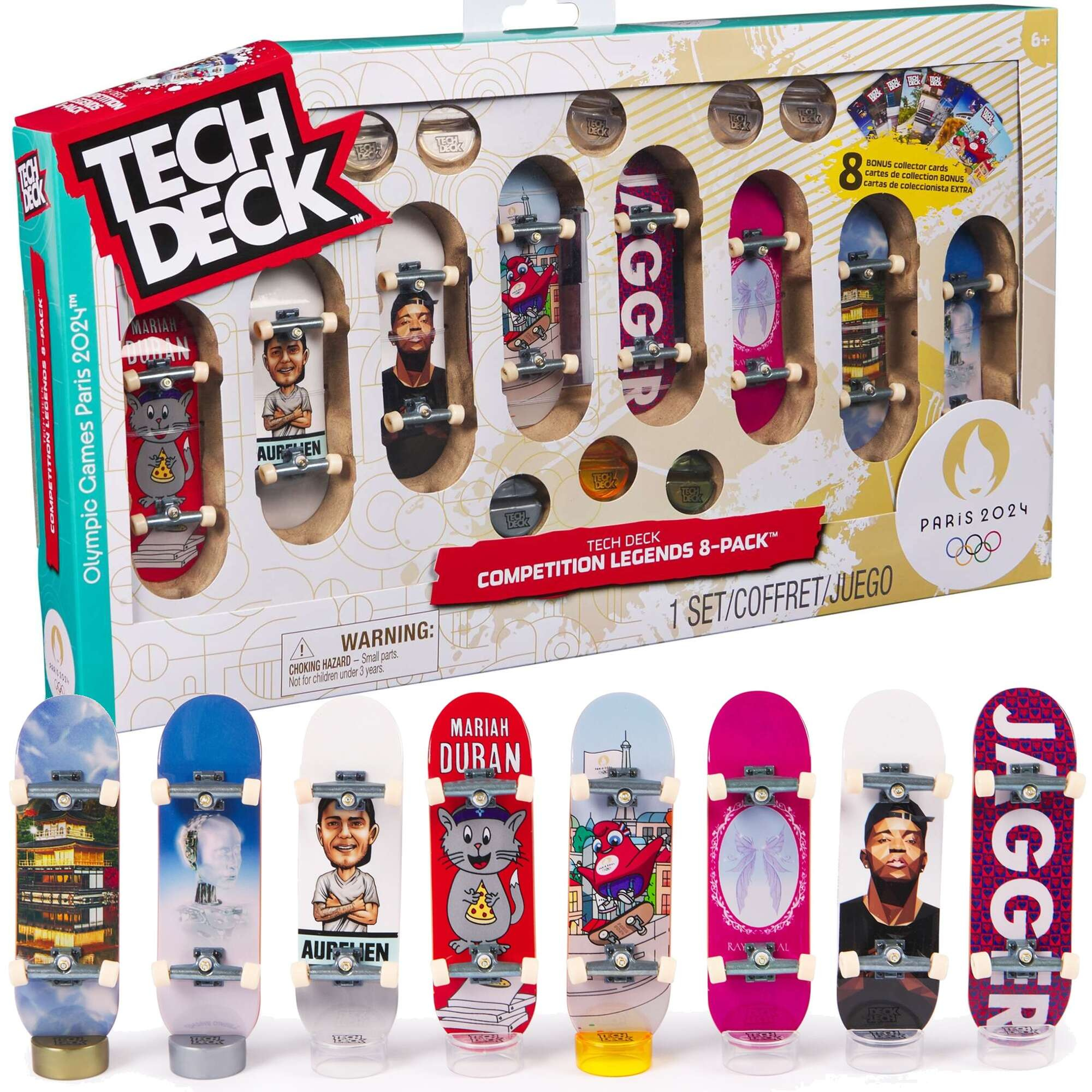 Tech Deck zestaw Competition Legends Paris 2024 8 deskorolek +akcesoria