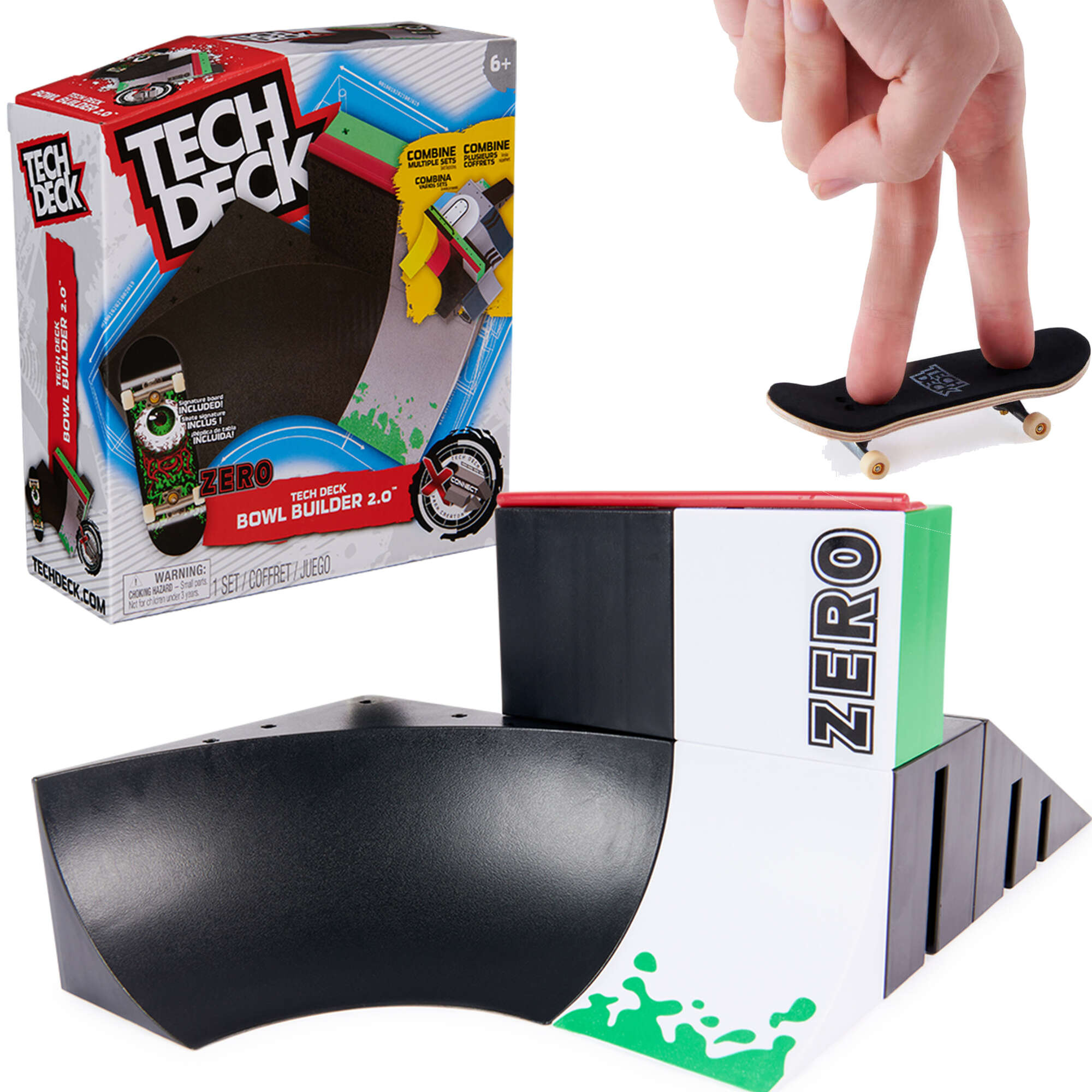 Tech Deck zestaw fingerboard Rampa Bowl Builder 2.0+ kolorowa deskorolka kolekcjonerska