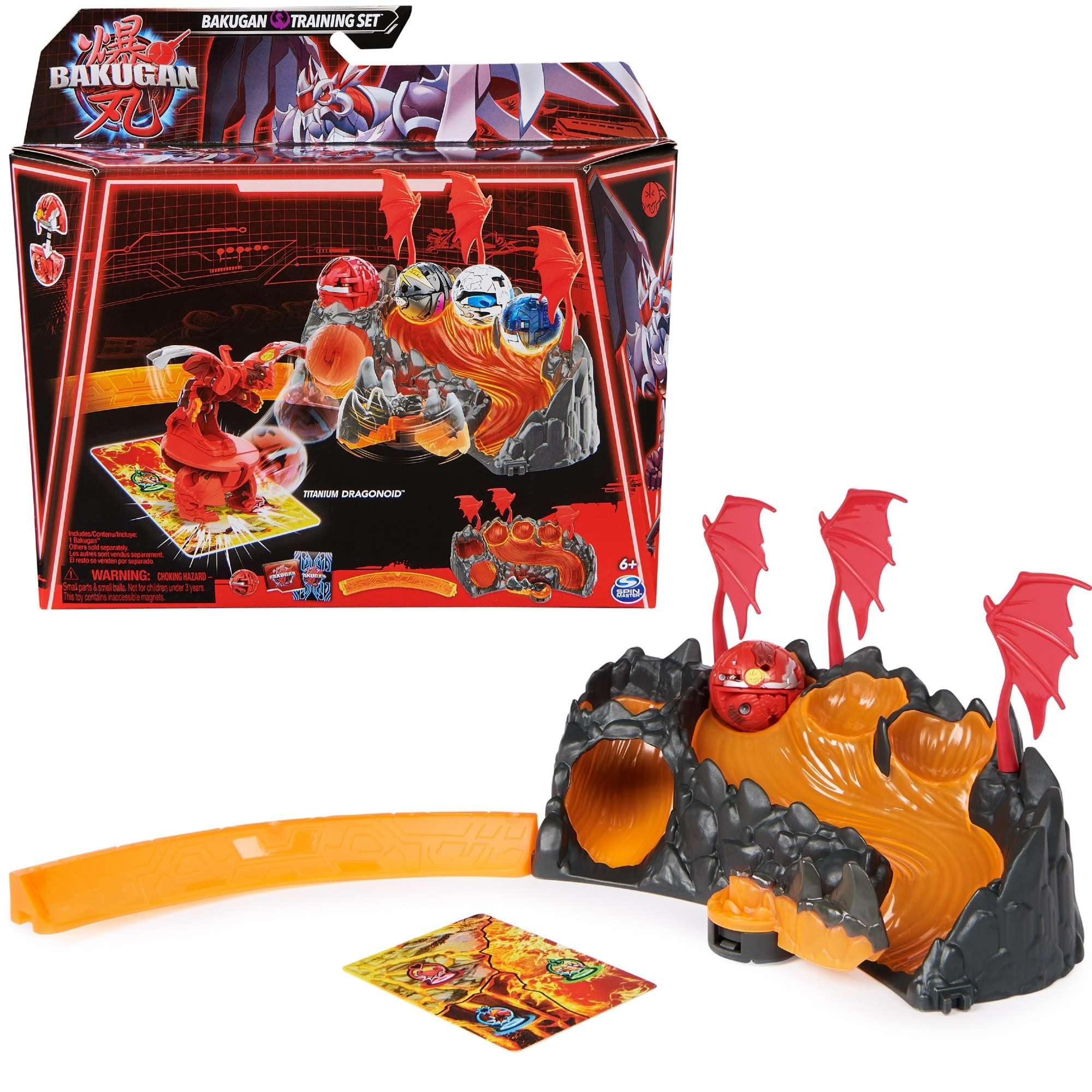 Zestaw Bakugan Training Set + Figurka Titanium Dragonoid Dragon Clan Czerwony