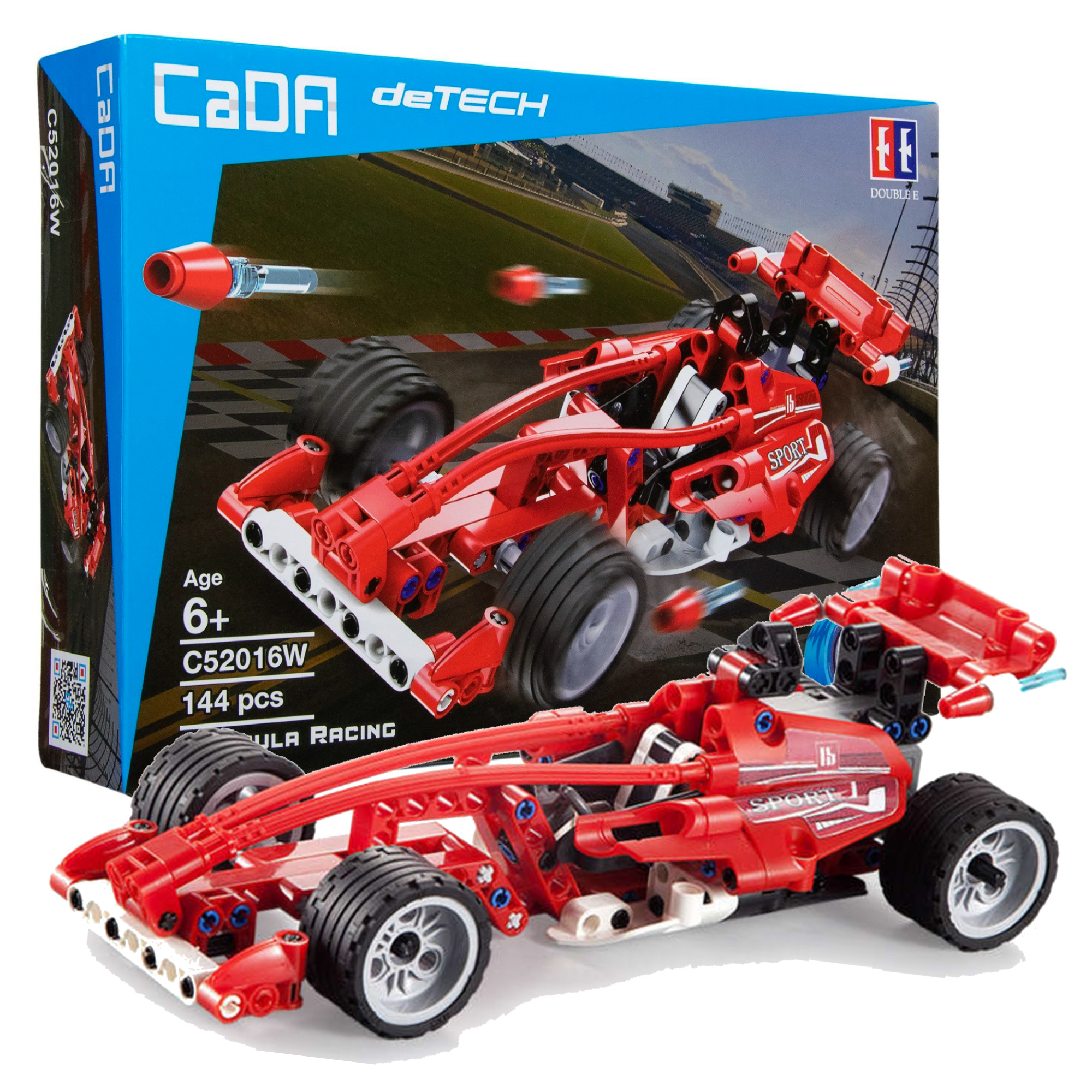 Klocki konstrukcyjne CaDA Samochd sportowy 23 cm Auto Wycigwka Formula Racing 144 elementy